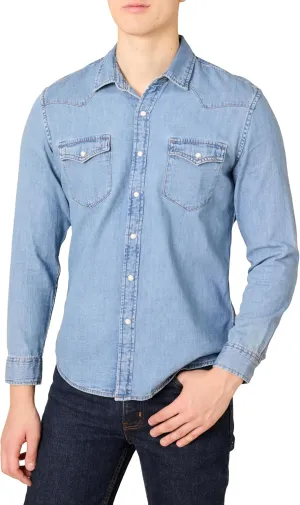 Amazon Essentials Men's Slim-fit Long-Sleeve Denim Shirt