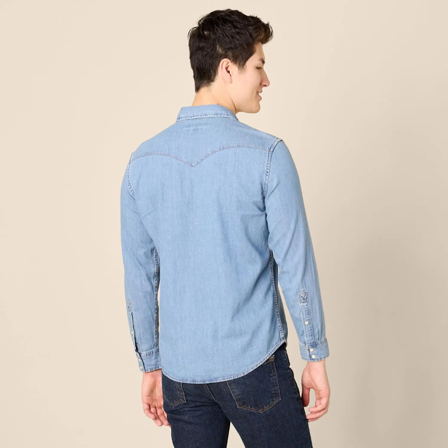 Amazon Essentials Men's Slim-fit Long-Sleeve Denim Shirt
