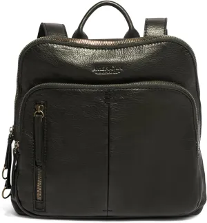 American Leather Co. Cleveland Midsize Backpack for Women, Black, 100% Genuine Leather, Medium-Sized Stylish Backpack Purse with Pleat Detailing & Antiqued Hardware, Adjustable Straps
