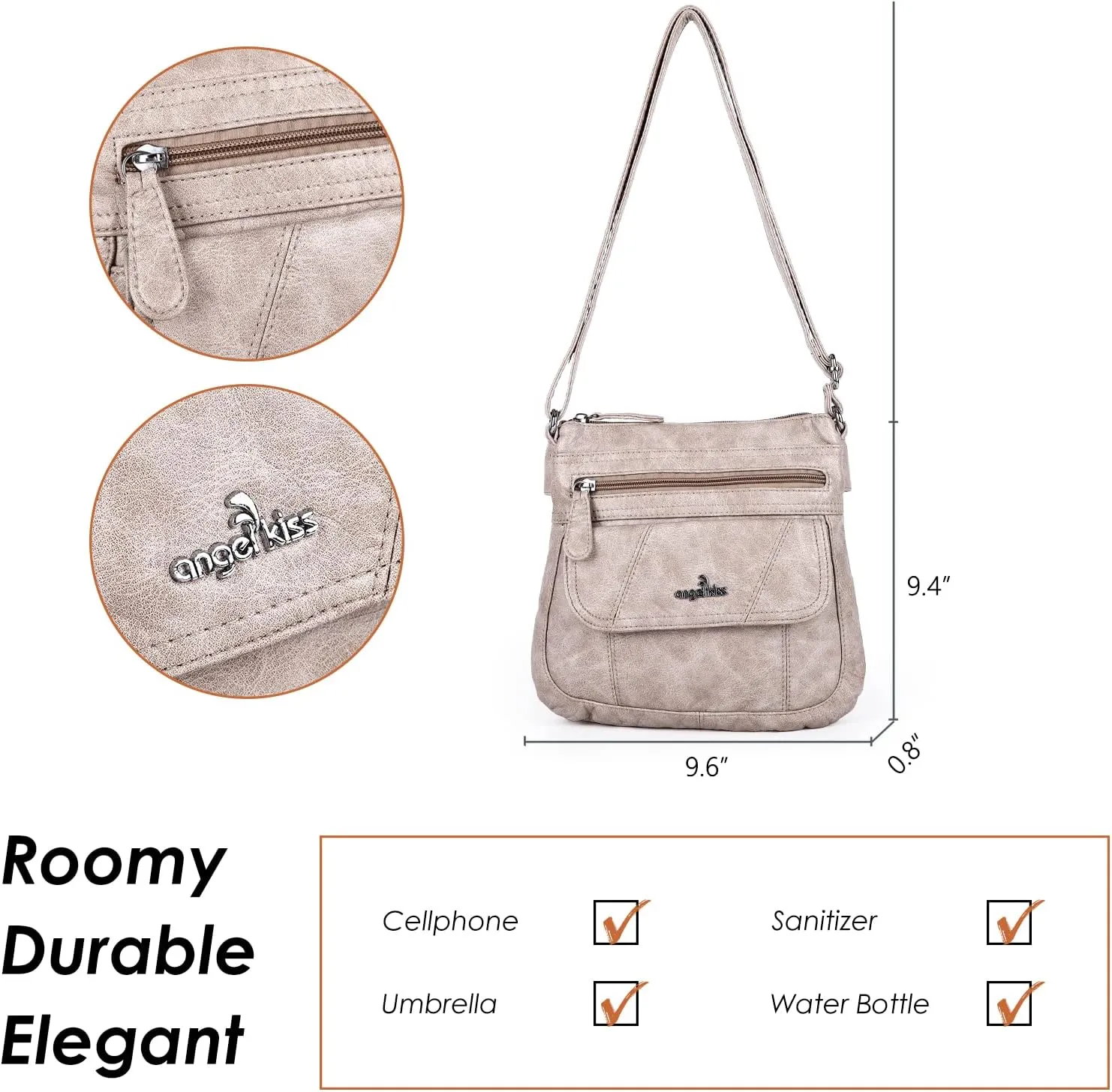 Angel Kiss Crossbody Bags for Women PU Leather Shoulder Handbag Ladies Purses and Handbag with adjustable Strap