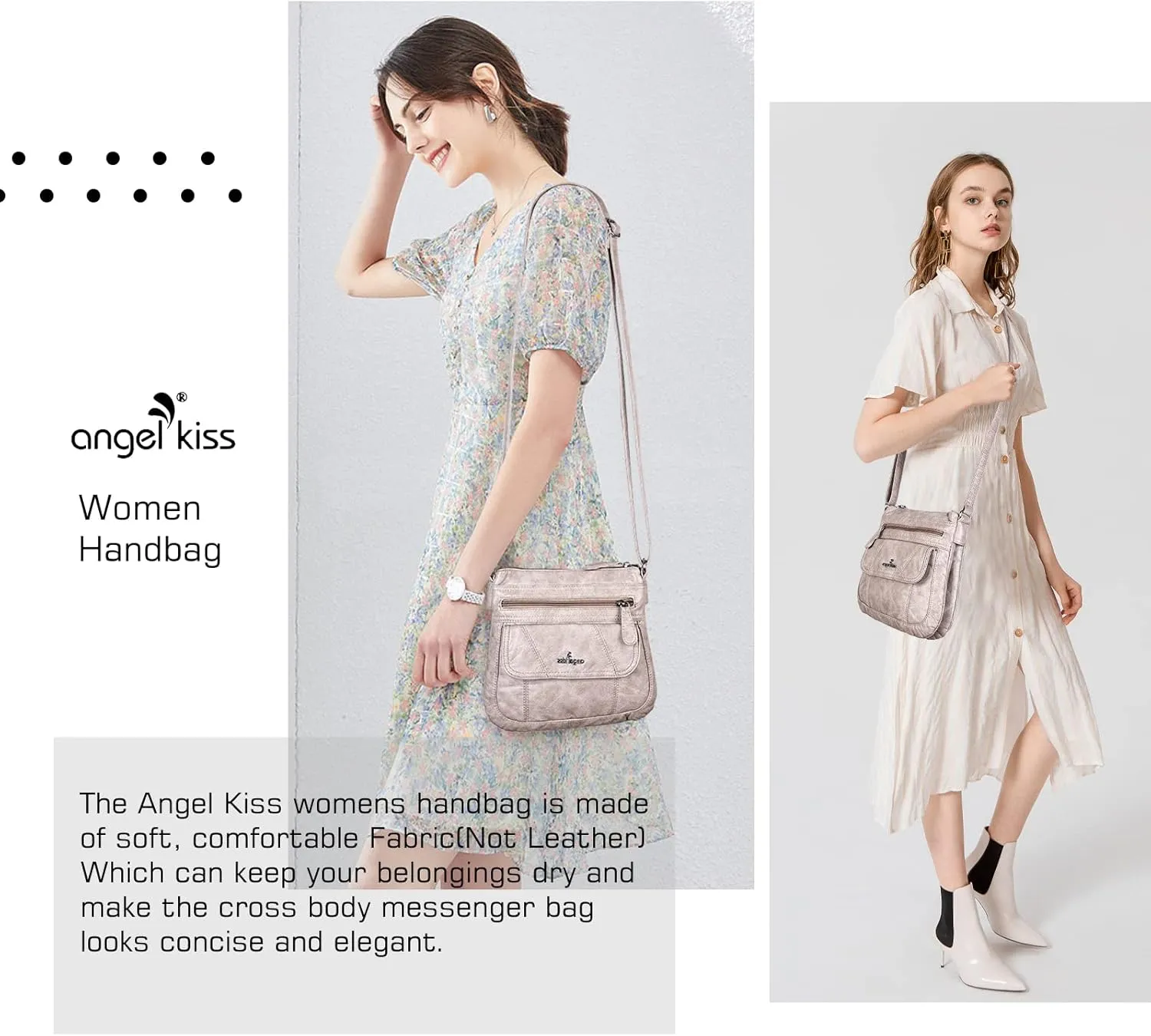 Angel Kiss Crossbody Bags for Women PU Leather Shoulder Handbag Ladies Purses and Handbag with adjustable Strap