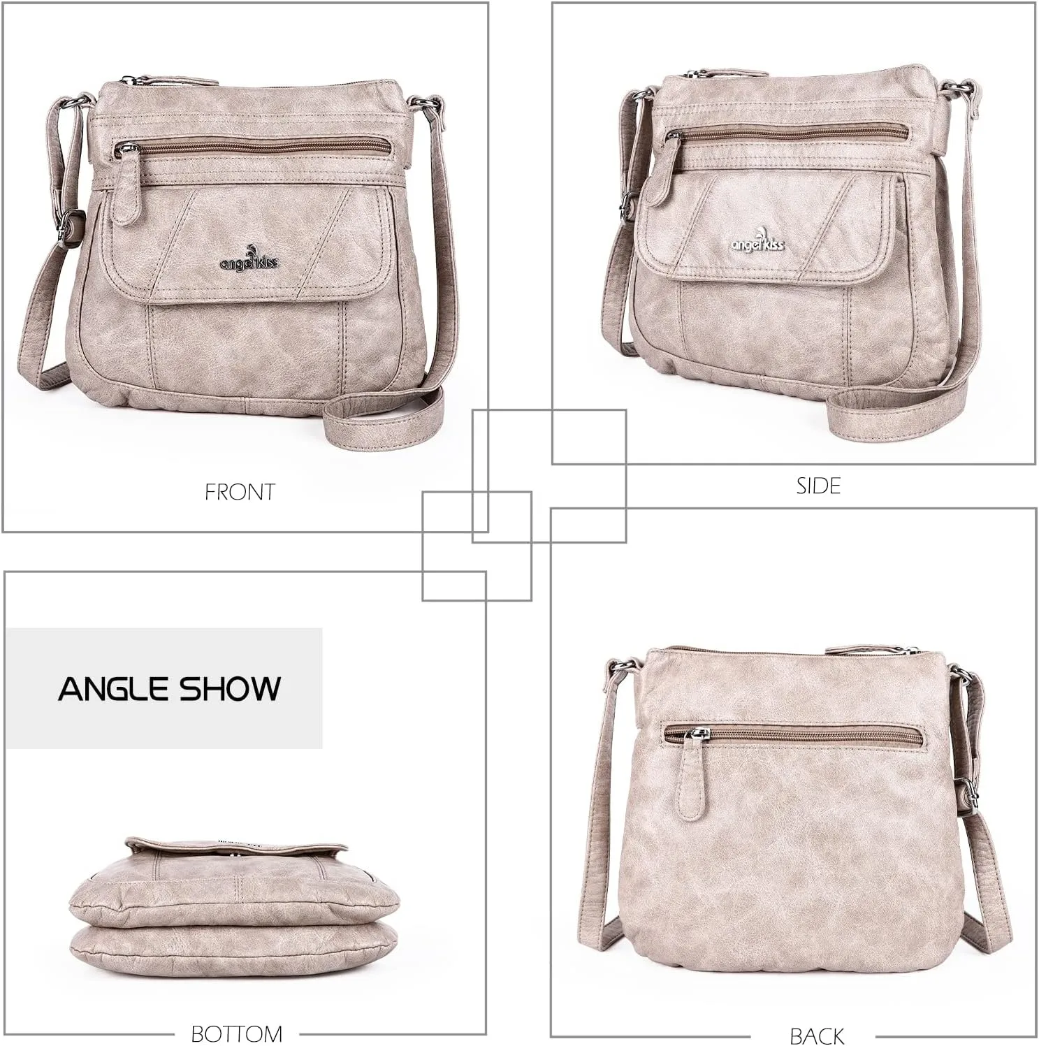 Angel Kiss Crossbody Bags for Women PU Leather Shoulder Handbag Ladies Purses and Handbag with adjustable Strap