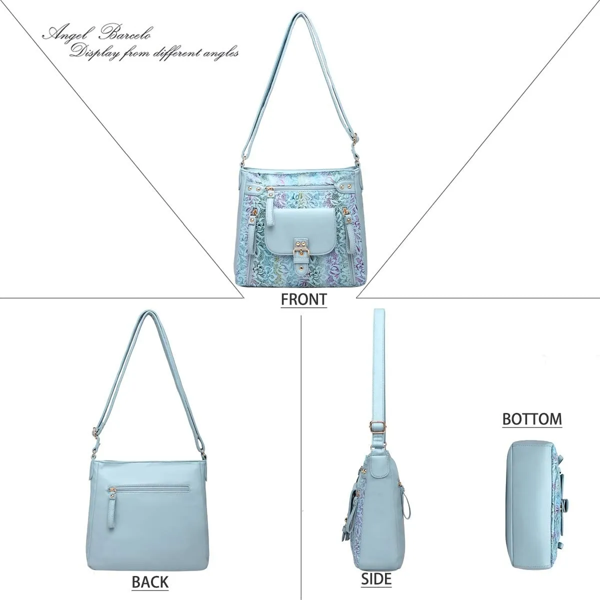 Angel Kiss Crossbody Bags Shoulder Bags and Handbags for Women Multi Pocket Daily Soft Hobo Purses Medium Size