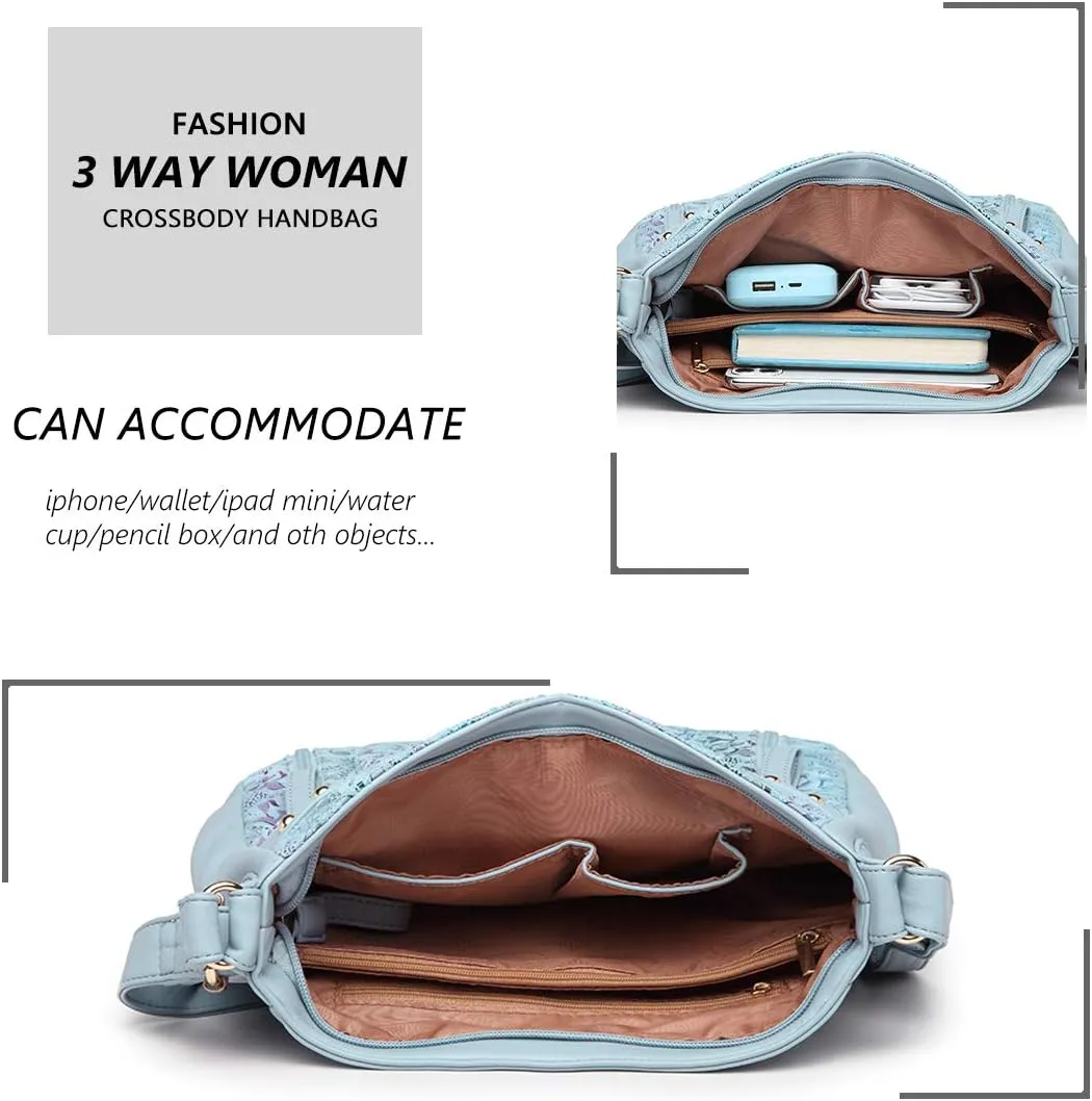 Angel Kiss Crossbody Bags Shoulder Bags and Handbags for Women Multi Pocket Daily Soft Hobo Purses Medium Size
