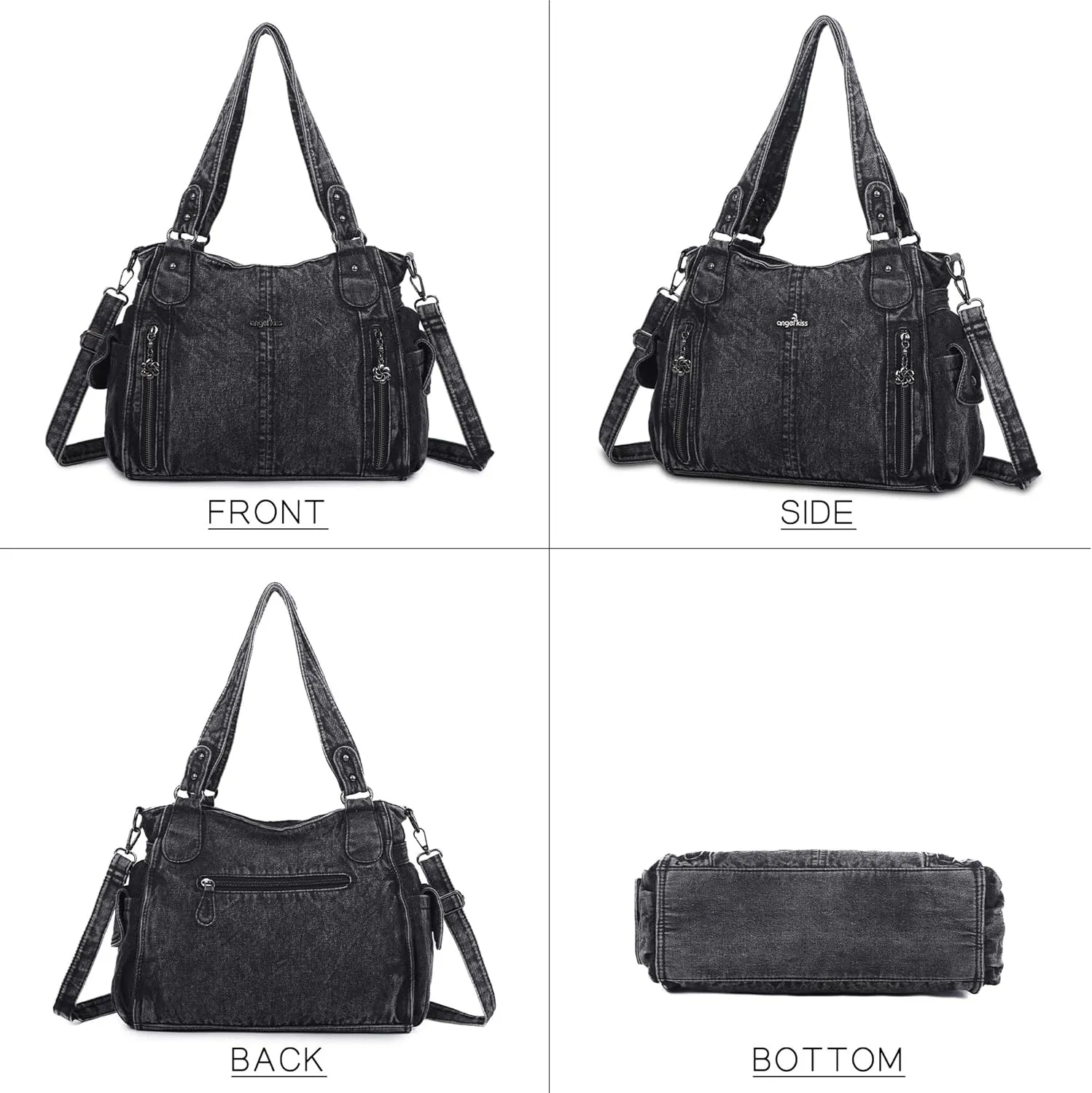Angel Kiss Handbags for Womens Top-Handle Hobo Purse Roomy Casual Shoulder Bags PU Tote Satchel Purse for Women