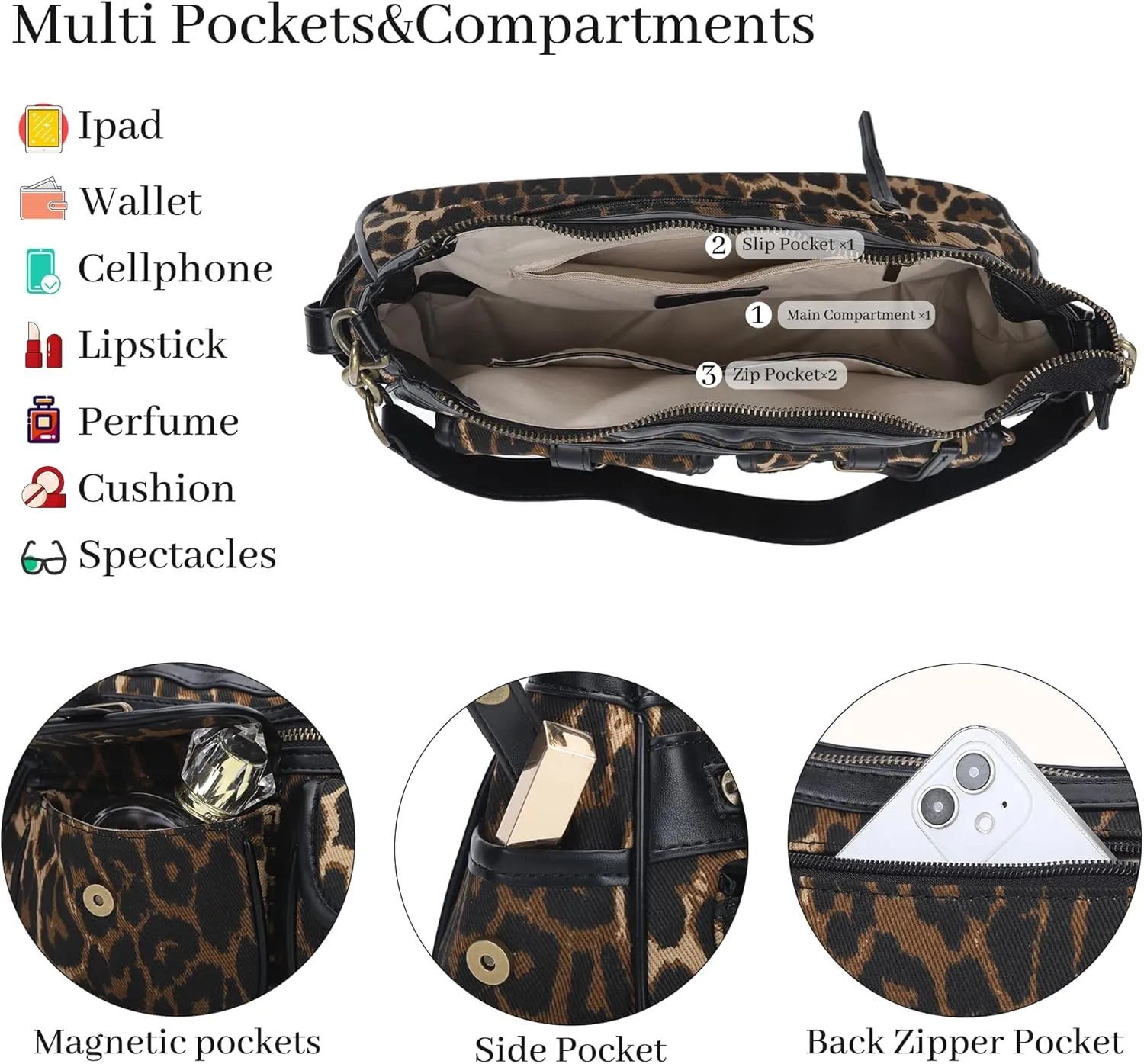 Angel Kiss Hobo Purses for Women Crossbody Shoulder Bag Ladies Multi Pocket Handbags with Adjustable Shoulder Strap