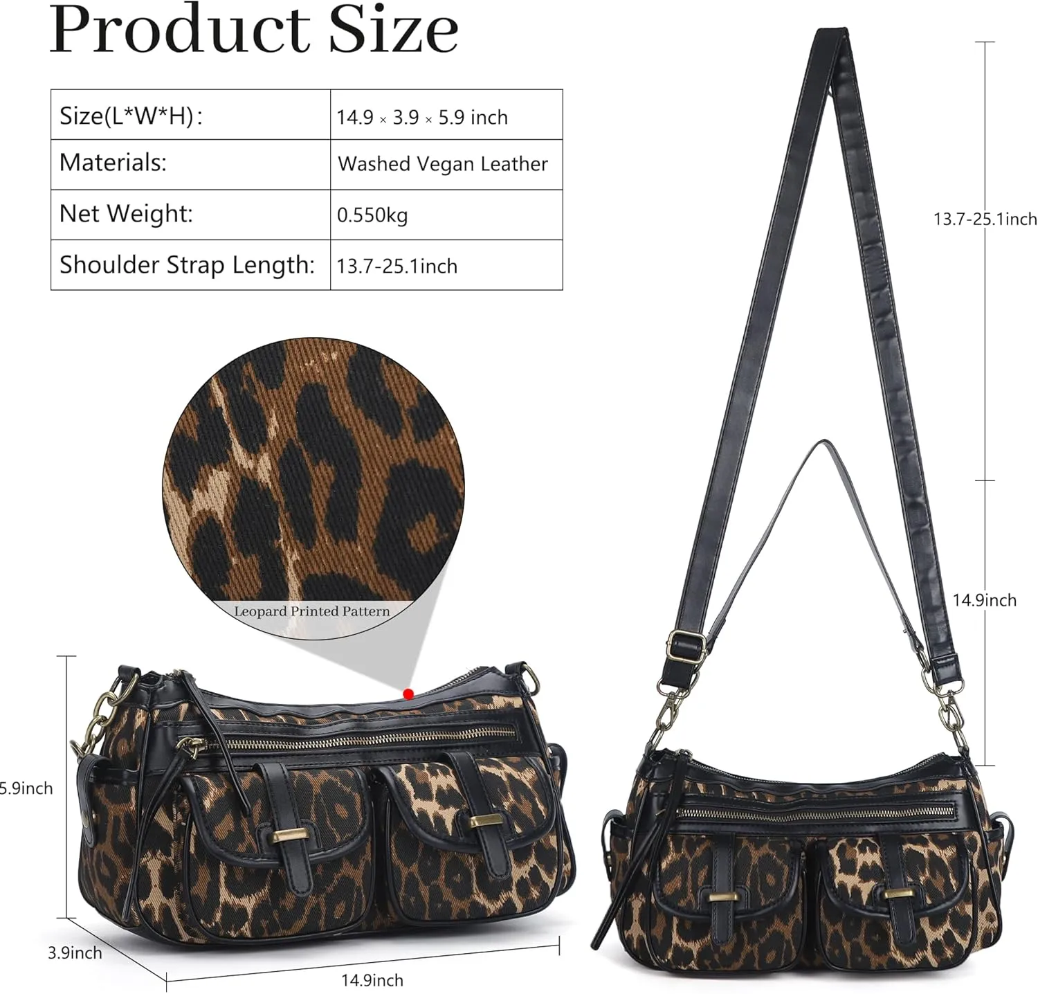 Angel Kiss Hobo Purses for Women Crossbody Shoulder Bag Ladies Multi Pocket Handbags with Adjustable Shoulder Strap
