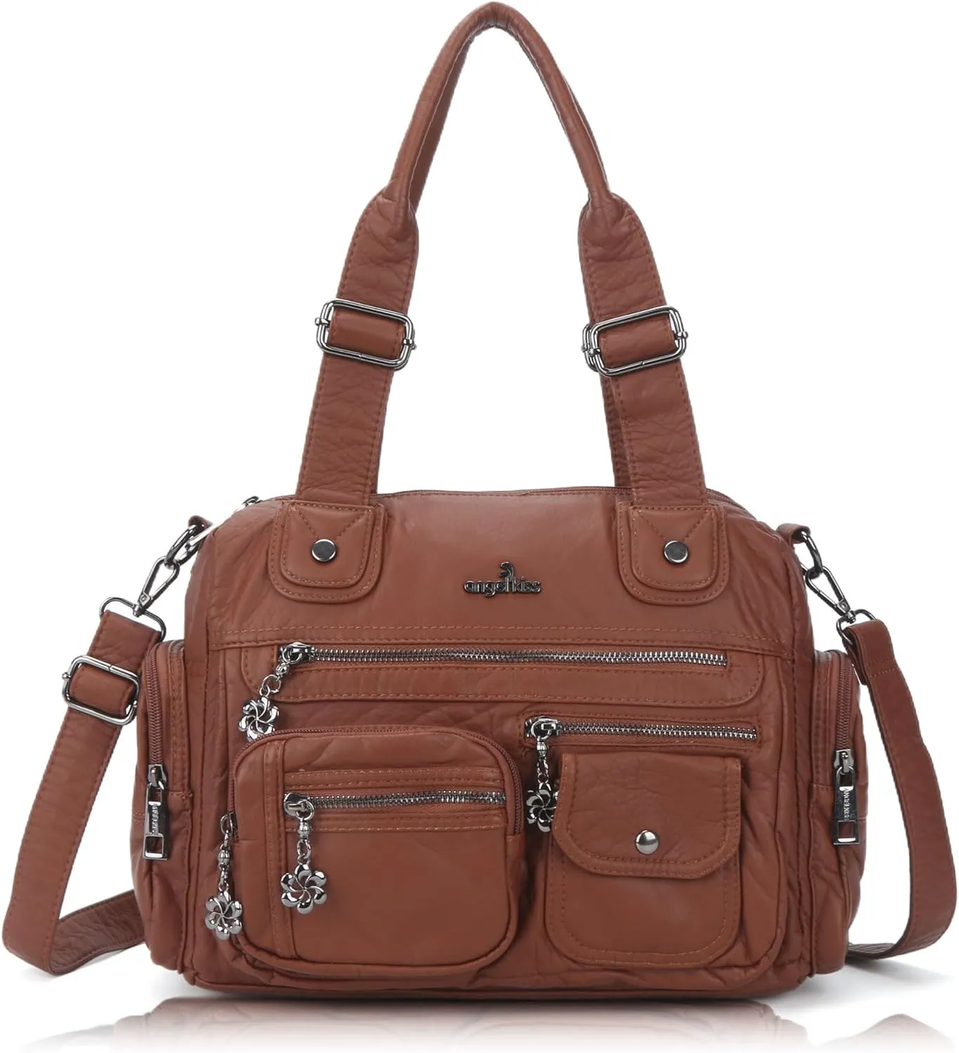 Angel Kiss Large Purses for Women Multi Pocket Hobo Handbag Ladies Tote Satchel Bag Soft Leather Shoulder Bag