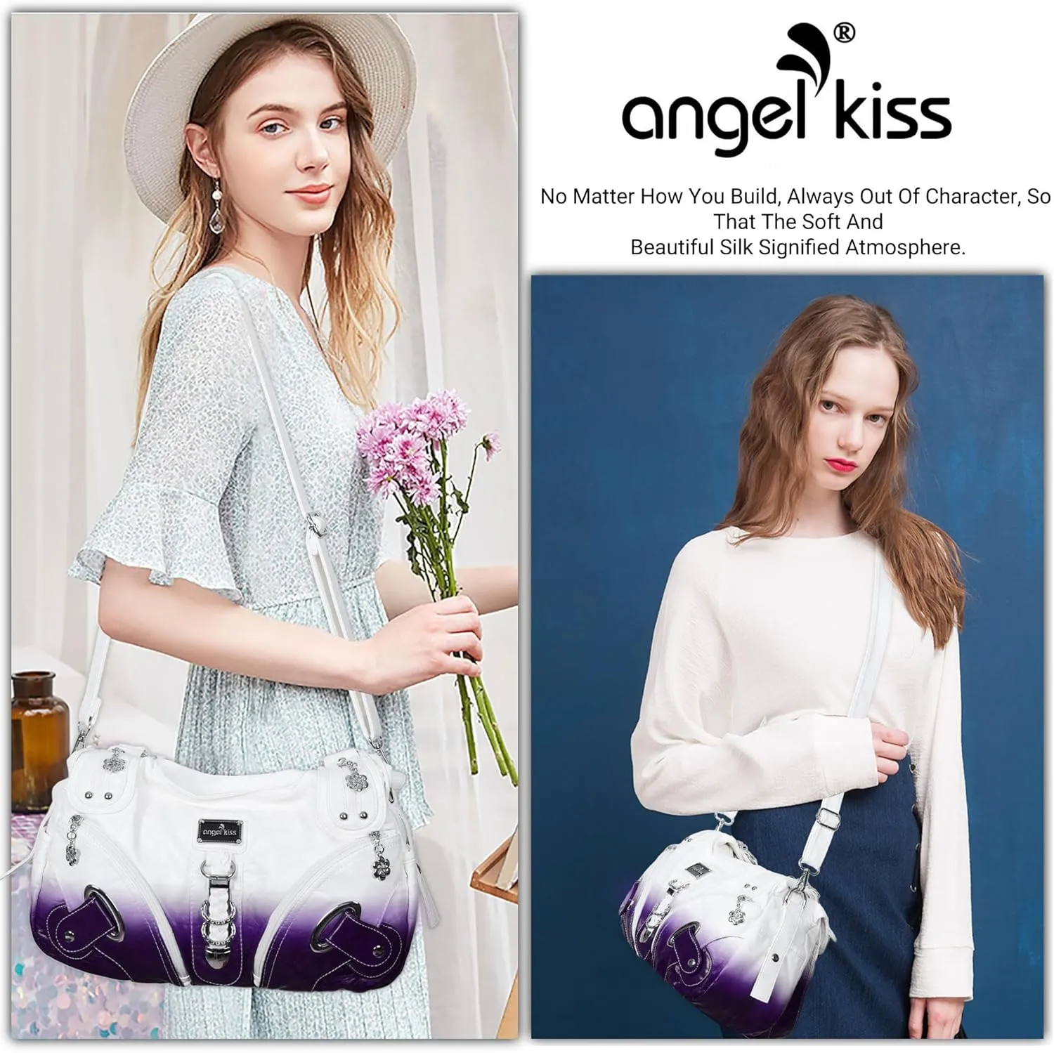 Angelkiss Hobo Purses and handbags for Women Satchel Handbag Women Purses Large Daily Shoulder Bags
