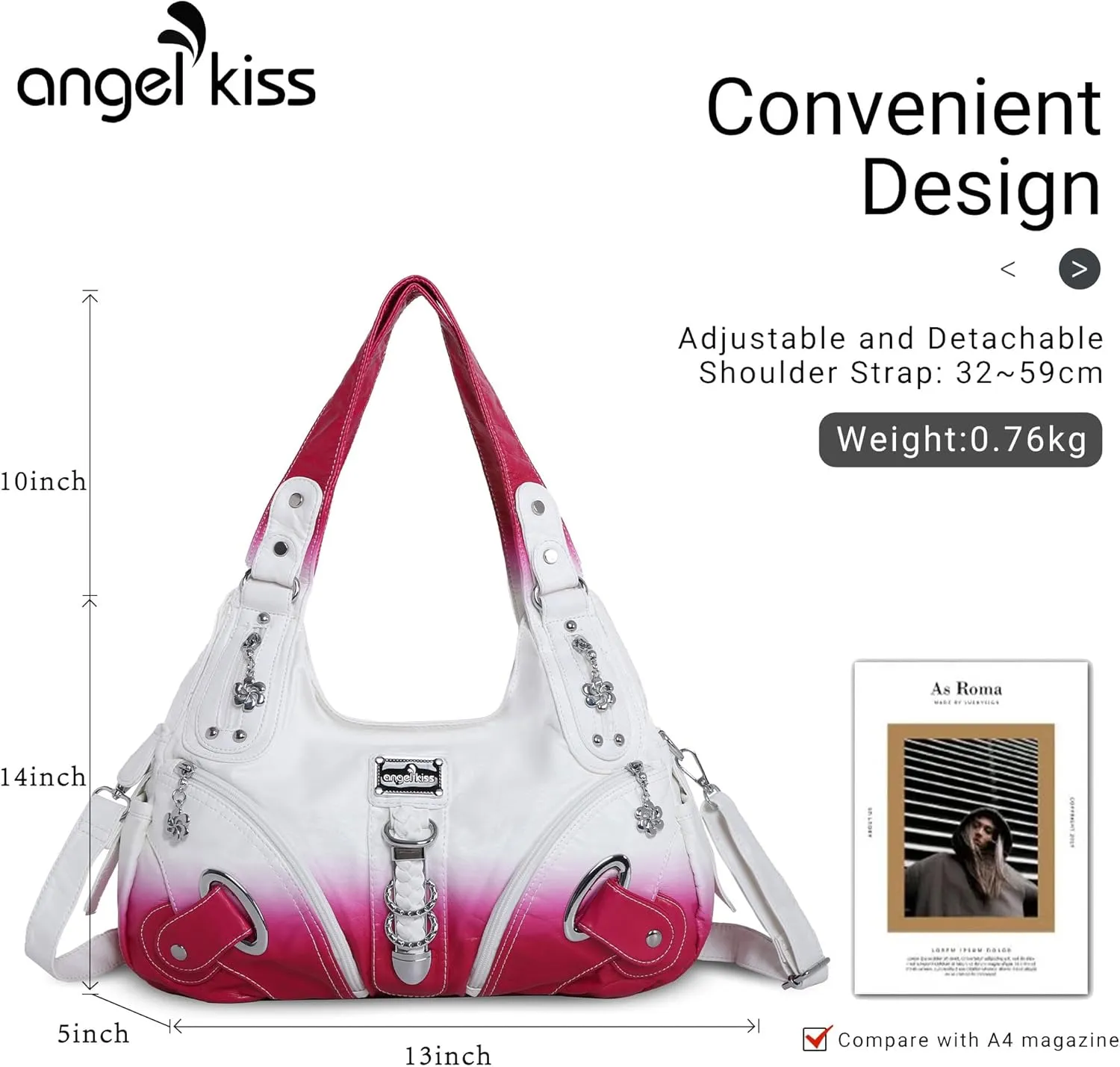 Angelkiss Hobo Purses and handbags for Women Satchel Handbag Women Purses Large Daily Shoulder Bags
