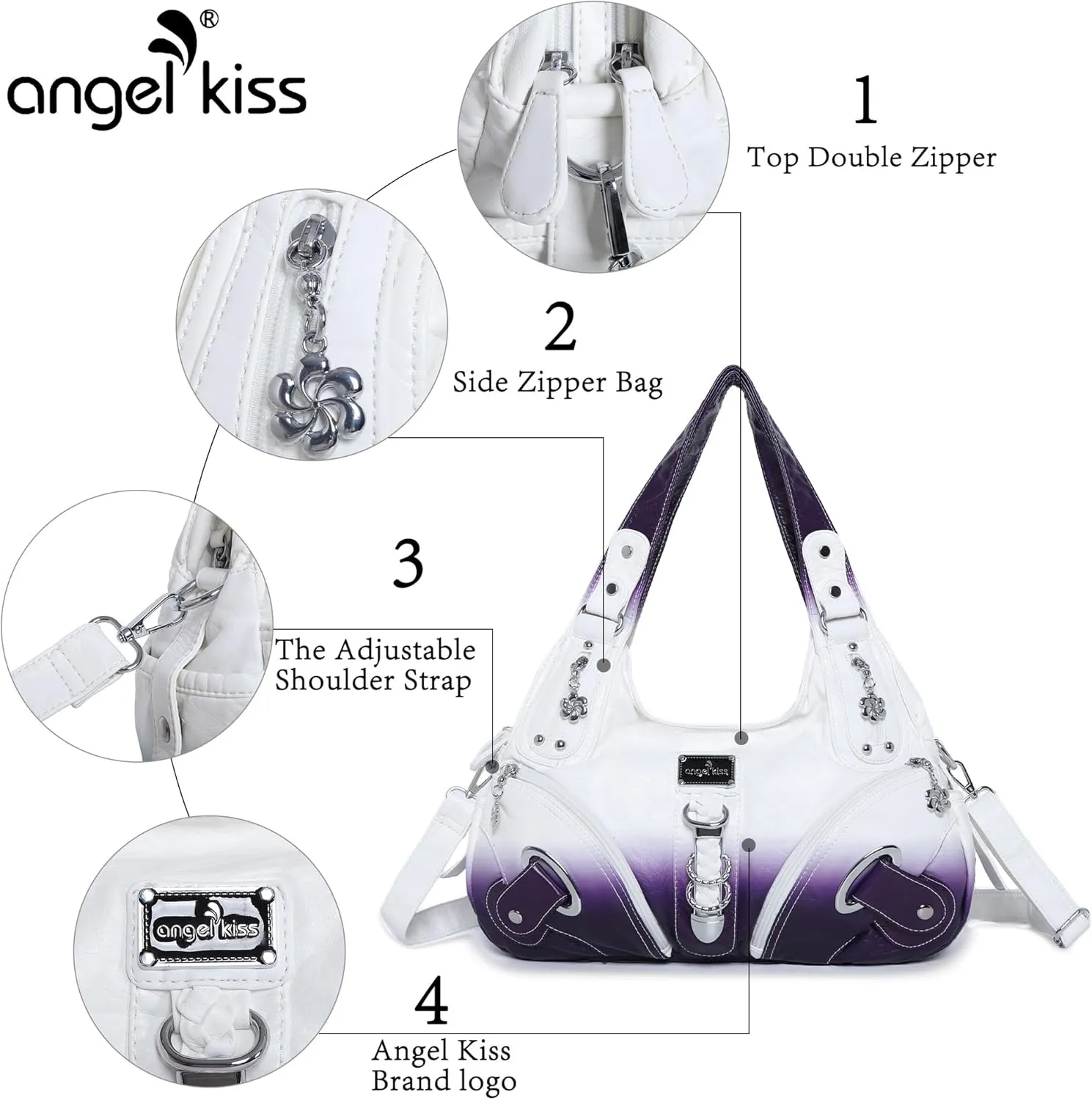 Angelkiss Hobo Purses and handbags for Women Satchel Handbag Women Purses Large Daily Shoulder Bags