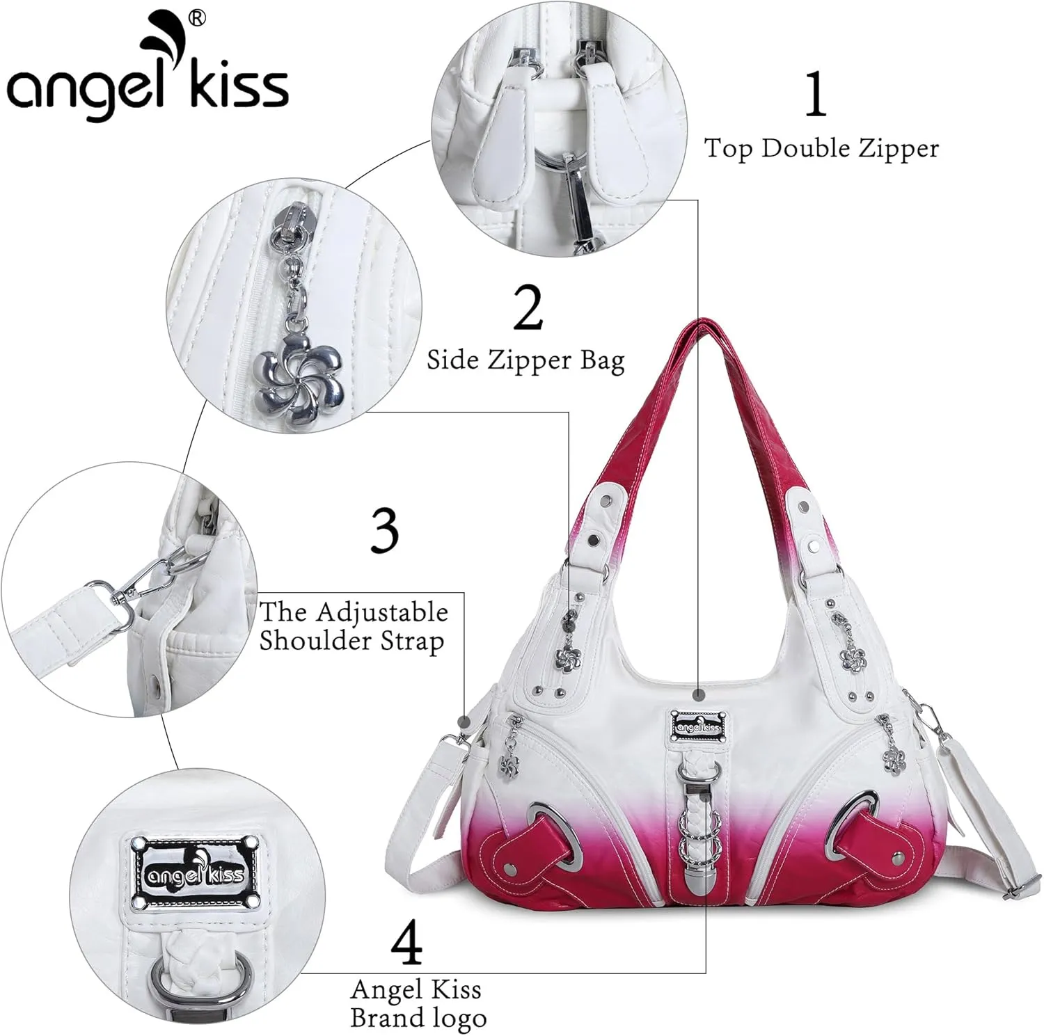 Angelkiss Hobo Purses and handbags for Women Satchel Handbag Women Purses Large Daily Shoulder Bags
