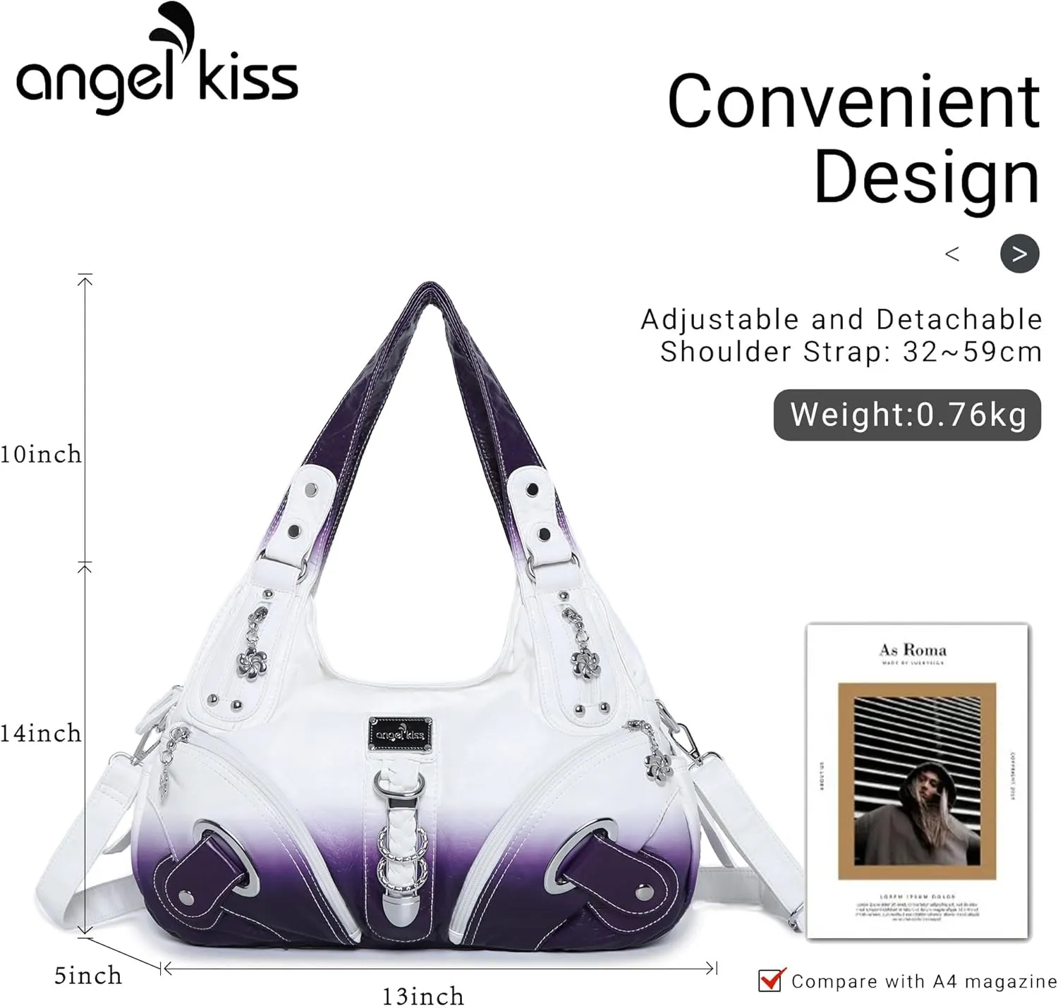 Angelkiss Hobo Purses and handbags for Women Satchel Handbag Women Purses Large Daily Shoulder Bags