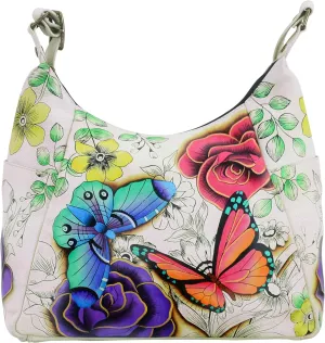 Anna By Anuschka Handpainted Large Multi Pocket Hobo