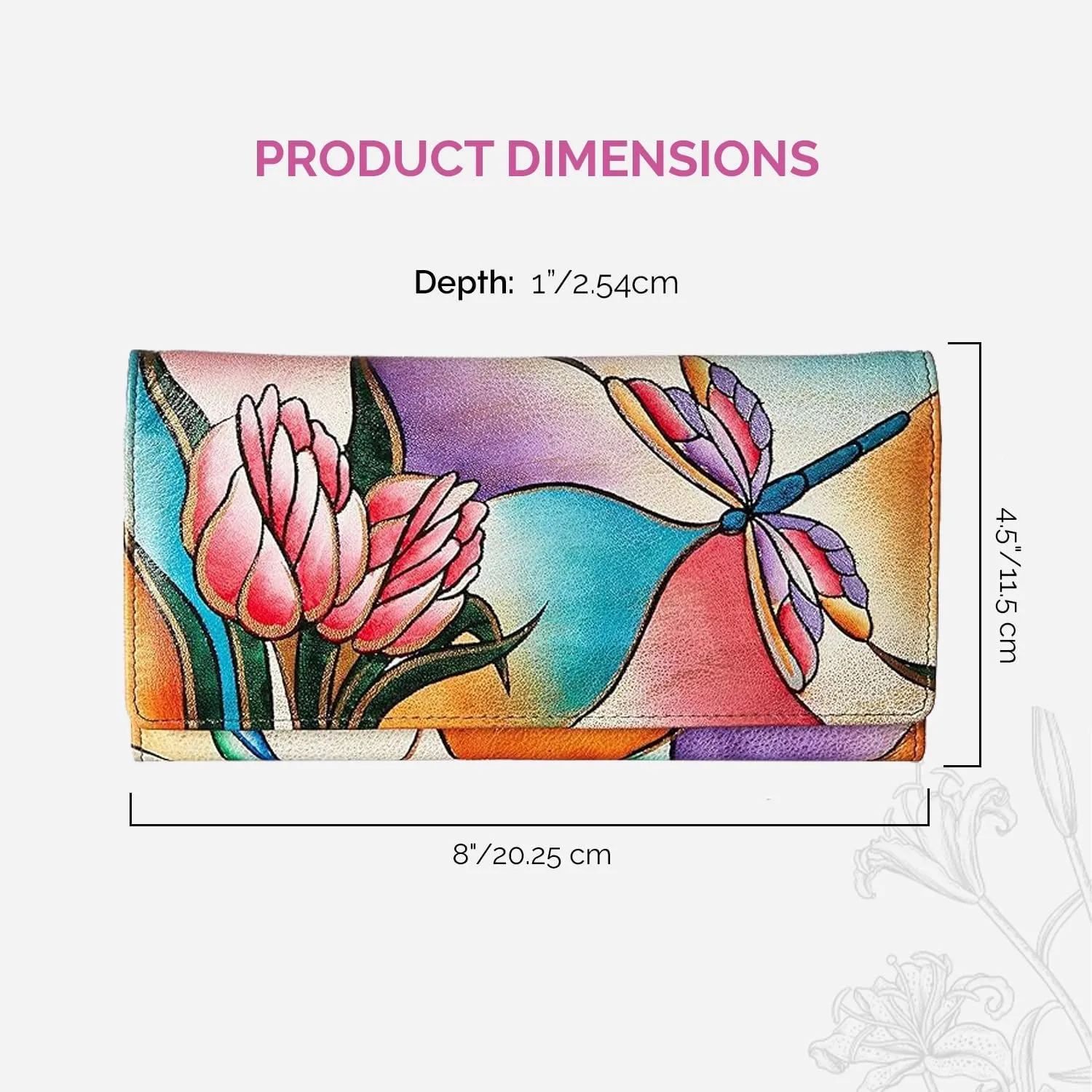 Anna by Anuschka Women's Hand Painted Genuine Leather Multi Pocket Wallet