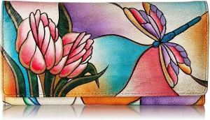 Anna by Anuschka Women's Hand Painted Genuine Leather Multi Pocket Wallet