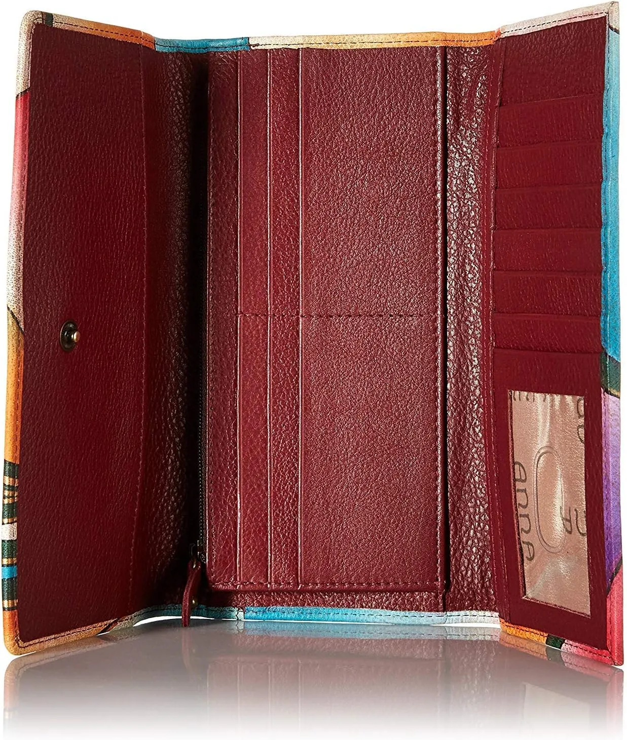 Anna by Anuschka Women's Hand Painted Genuine Leather Multi Pocket Wallet
