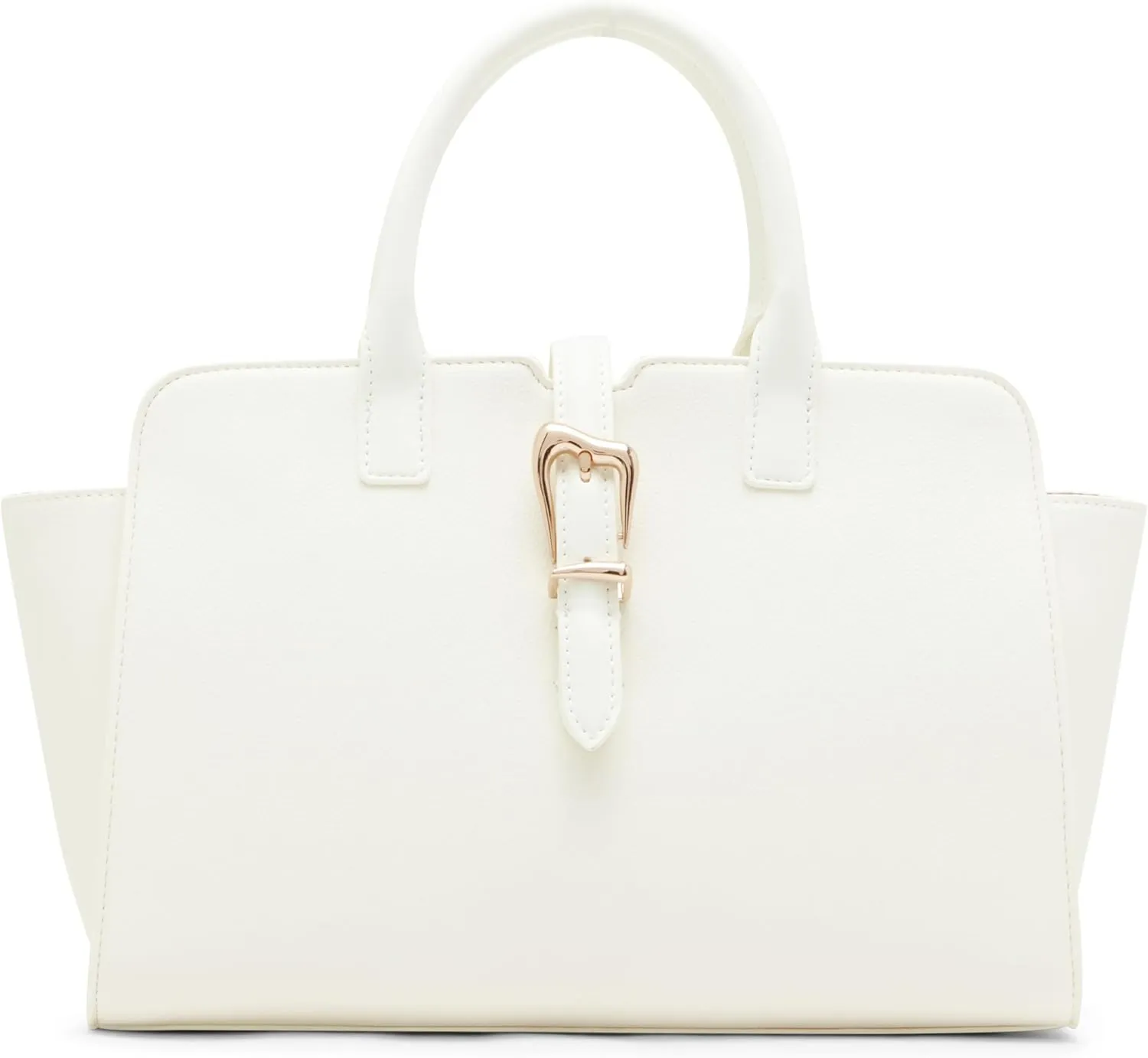 Anne Klein Sculpted Buckle Satchel with Convertible Strap