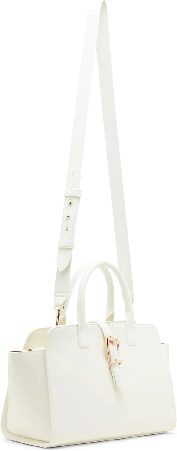 Anne Klein Sculpted Buckle Satchel with Convertible Strap