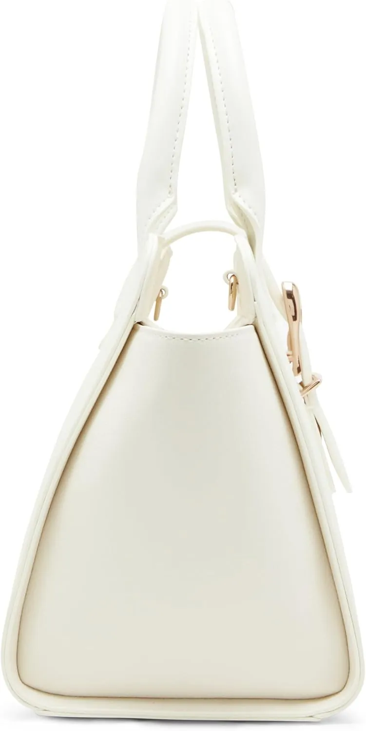 Anne Klein Sculpted Buckle Satchel with Convertible Strap