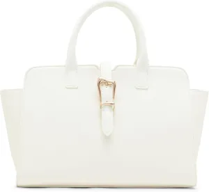 Anne Klein Sculpted Buckle Satchel with Convertible Strap