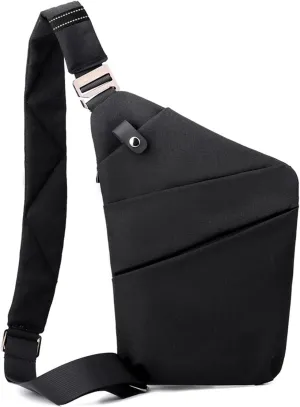 Anti-Theft Sling Bags Chest Shoulder Backpack Crossbody Bags Cover Pack Rucksack Crossbody Bag for Men Women Travel Hiking Bicycle Sport Gym Daypacks NylonBlack B