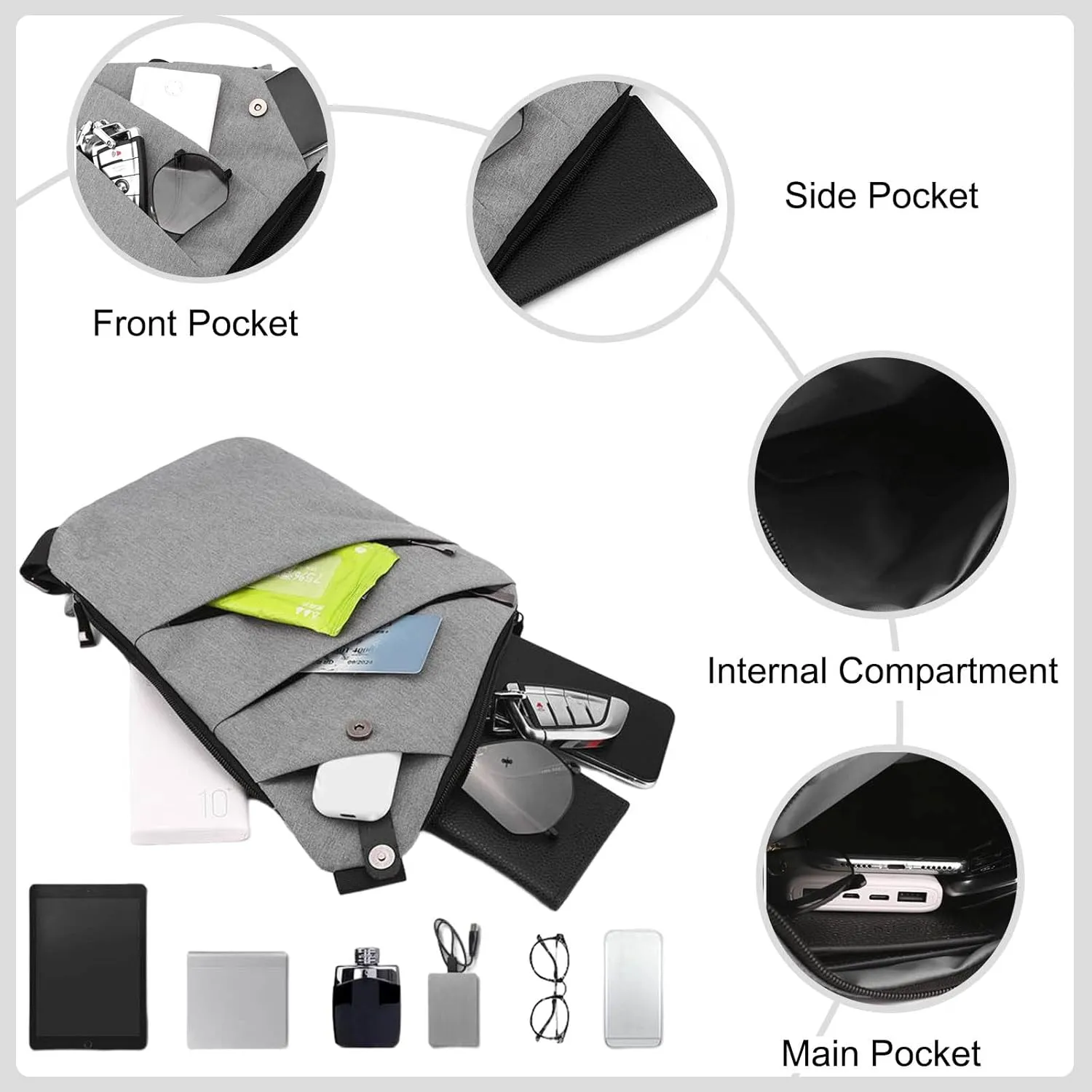 Anti-Theft Sling Bags Chest Shoulder Backpack Crossbody Bags Cover Pack Rucksack Crossbody Bag for Men Women Travel Hiking Bicycle Sport Gym Daypacks NylonBlack B