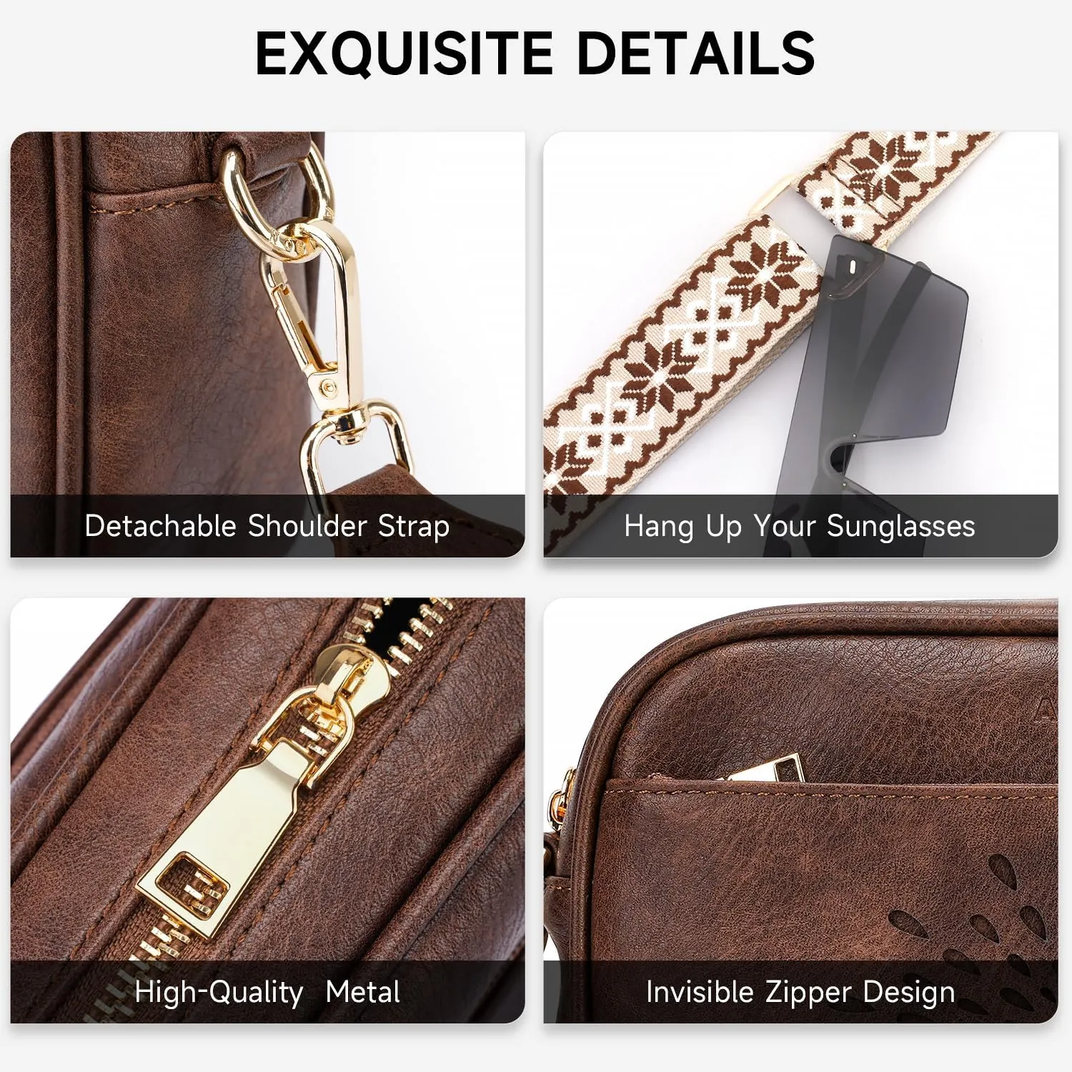 APHISON Quilted Crossbody Bags for Women Trendy,Vegan Leather Small Crossbody Purses Shoulder Handbags with Adjustable Strap