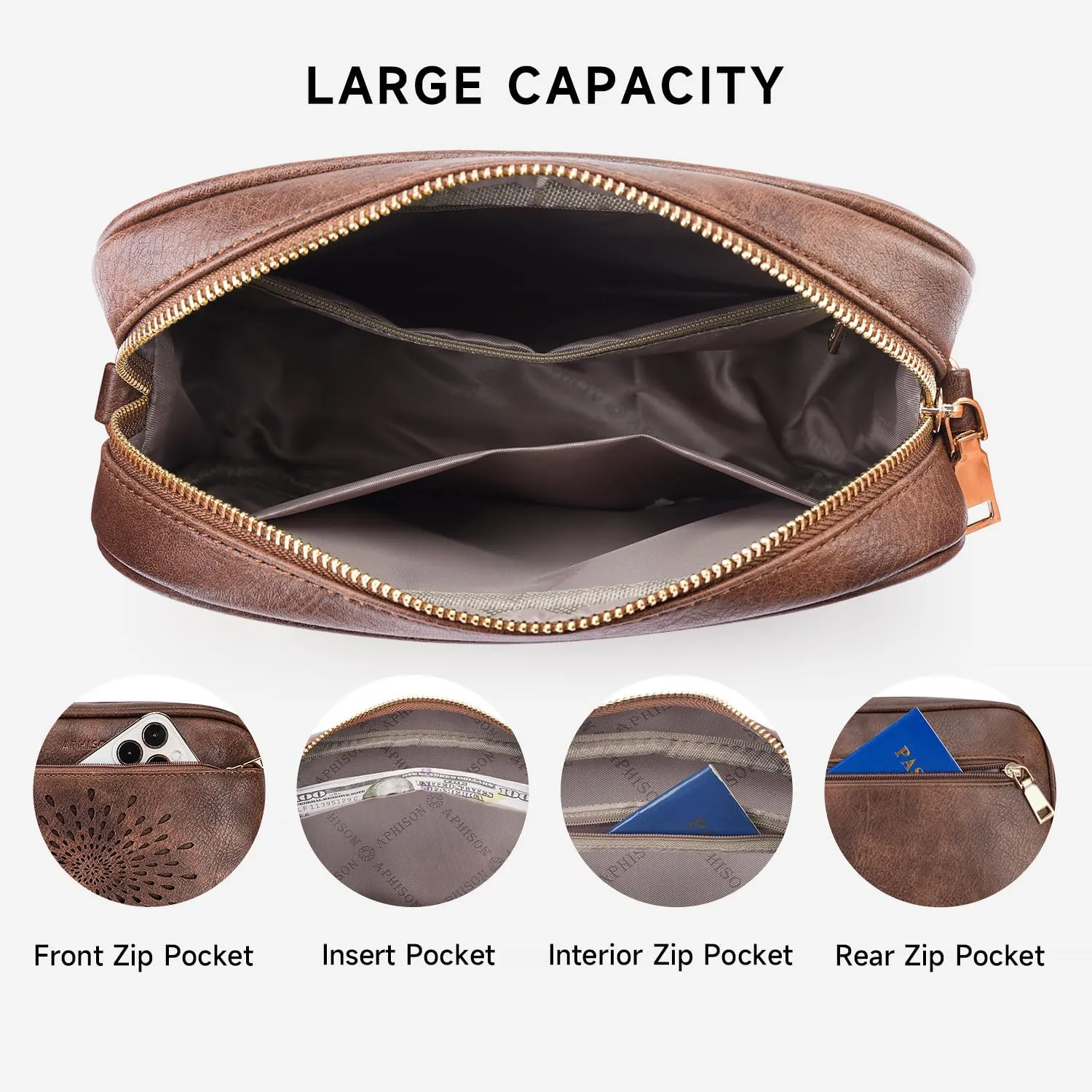 APHISON Quilted Crossbody Bags for Women Trendy,Vegan Leather Small Crossbody Purses Shoulder Handbags with Adjustable Strap