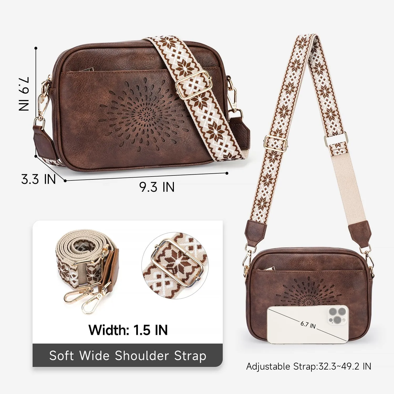 APHISON Quilted Crossbody Bags for Women Trendy,Vegan Leather Small Crossbody Purses Shoulder Handbags with Adjustable Strap
