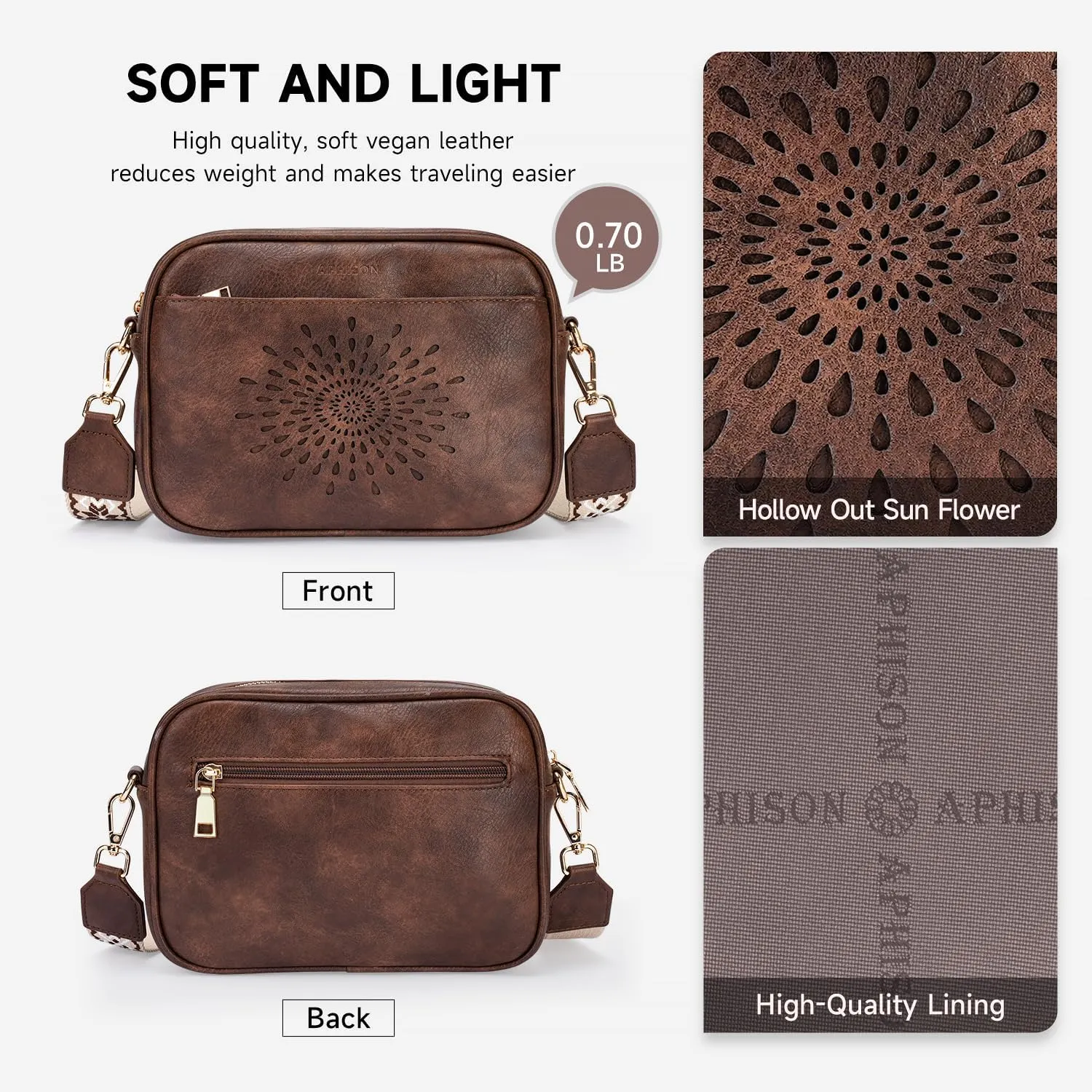 APHISON Quilted Crossbody Bags for Women Trendy,Vegan Leather Small Crossbody Purses Shoulder Handbags with Adjustable Strap