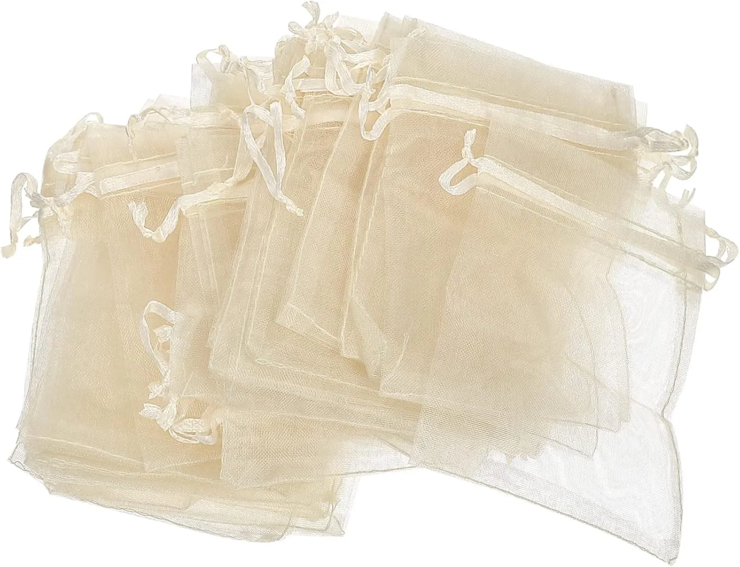 ARTSEWPLY 100pcs Small Drawstring Bags Baggies for Party Favors Candy Packing Decorative Organza Bags Lightweight Party Favors