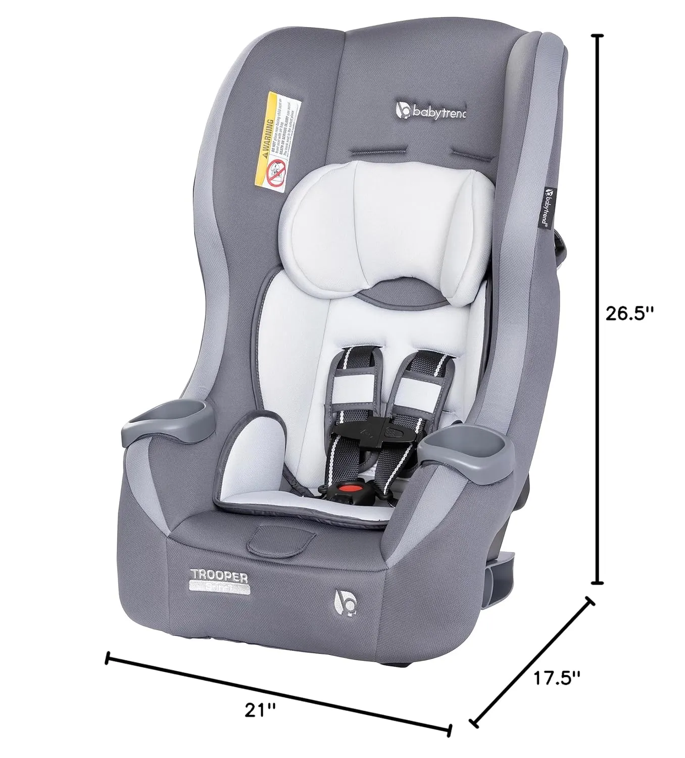 Baby Trend Trooper™ 3-in-1 Convertible Car Seat, Dash Grey