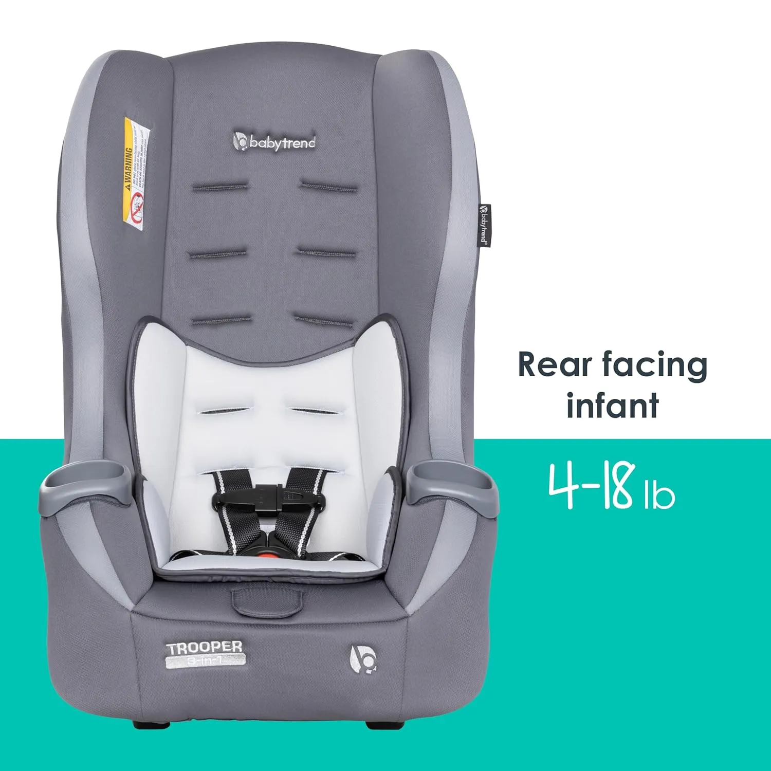 Baby Trend Trooper™ 3-in-1 Convertible Car Seat, Dash Grey