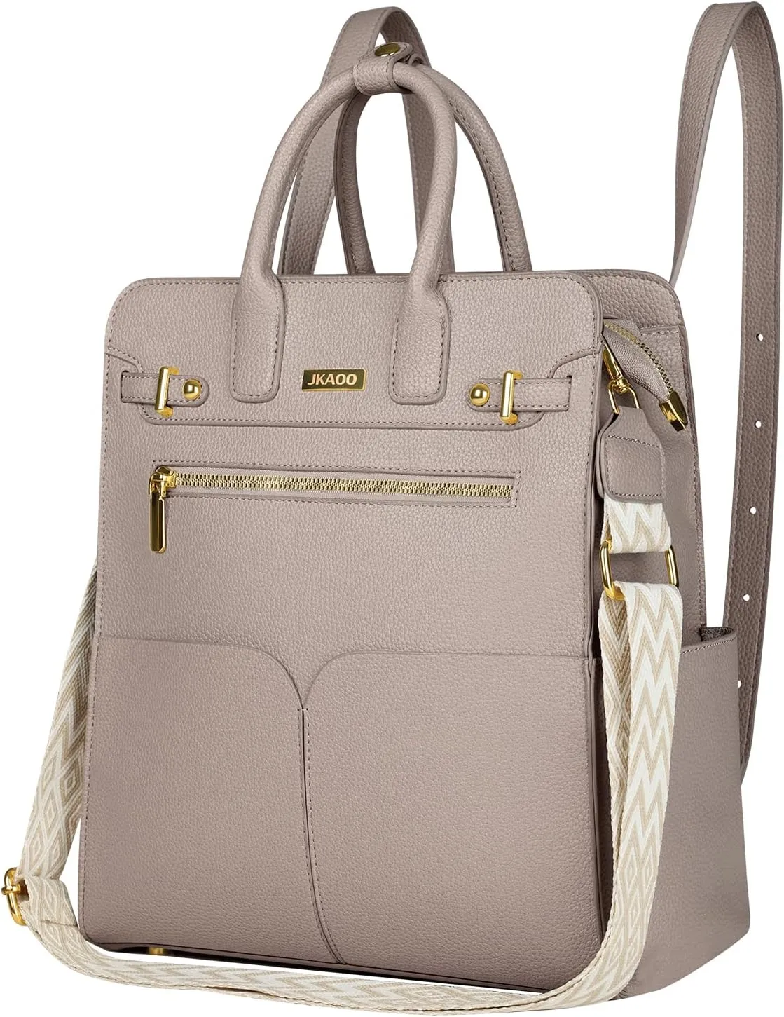 Backpack Purse for Women PU Leather Travel Backpack, 4 in 1 Designer Convertible Backpack Purse with Removable Strap (Beige)