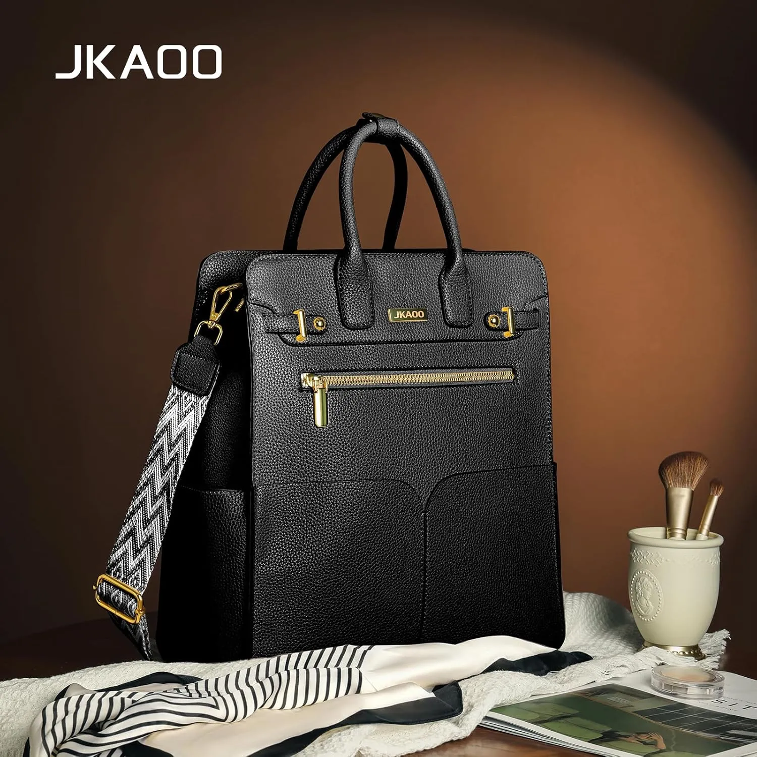 Backpack Purse for Women PU Leather Travel Backpack, 4 in 1 Designer Convertible Backpack Purse with Removable Strap (Black)