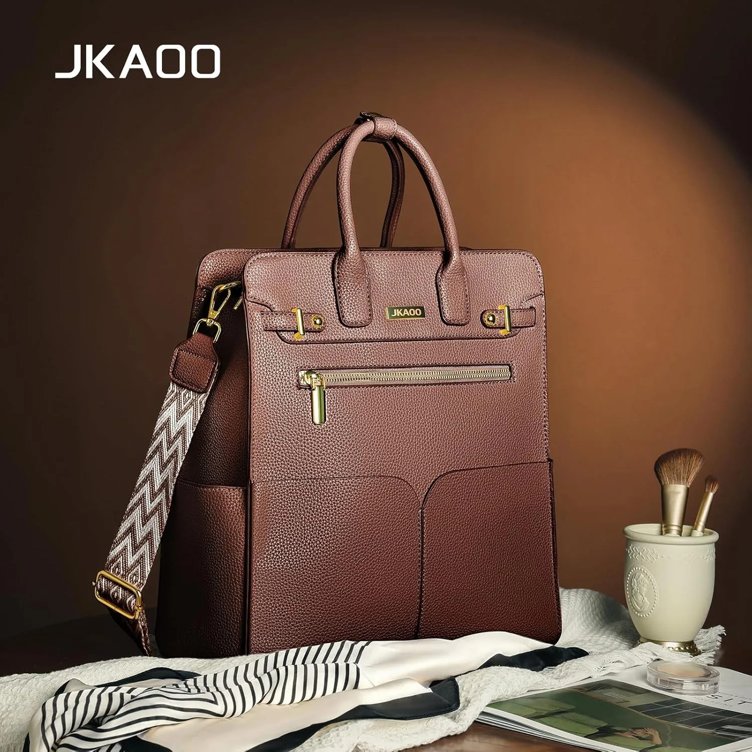 Backpack Purse for Women PU Leather Travel Backpack, 4 in 1 Designer Convertible Backpack Purse with Removable Strap (Brown)