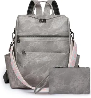 Backpack Purse for Women Pu Leather Travel Backpack Fashion Designer Shoulder Bag Ladies Convertible Handbags