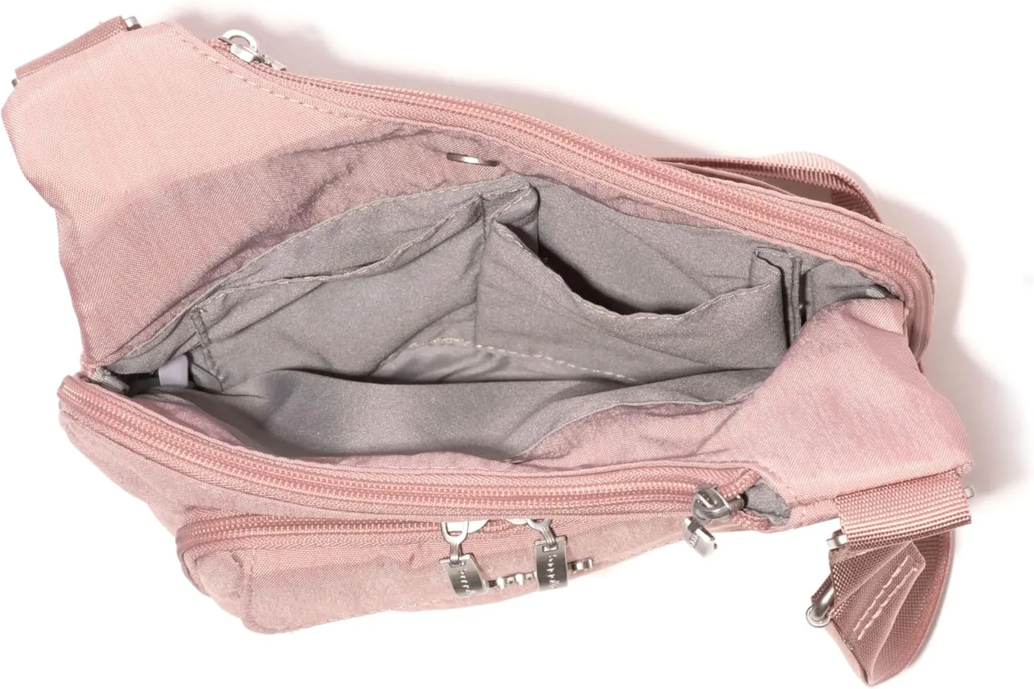 Baggallini Criss Cross 10x11 Crossbody Women Lightweight Water-Resistant Nylon Travel Bag W/RFID & Quick Access Pockets