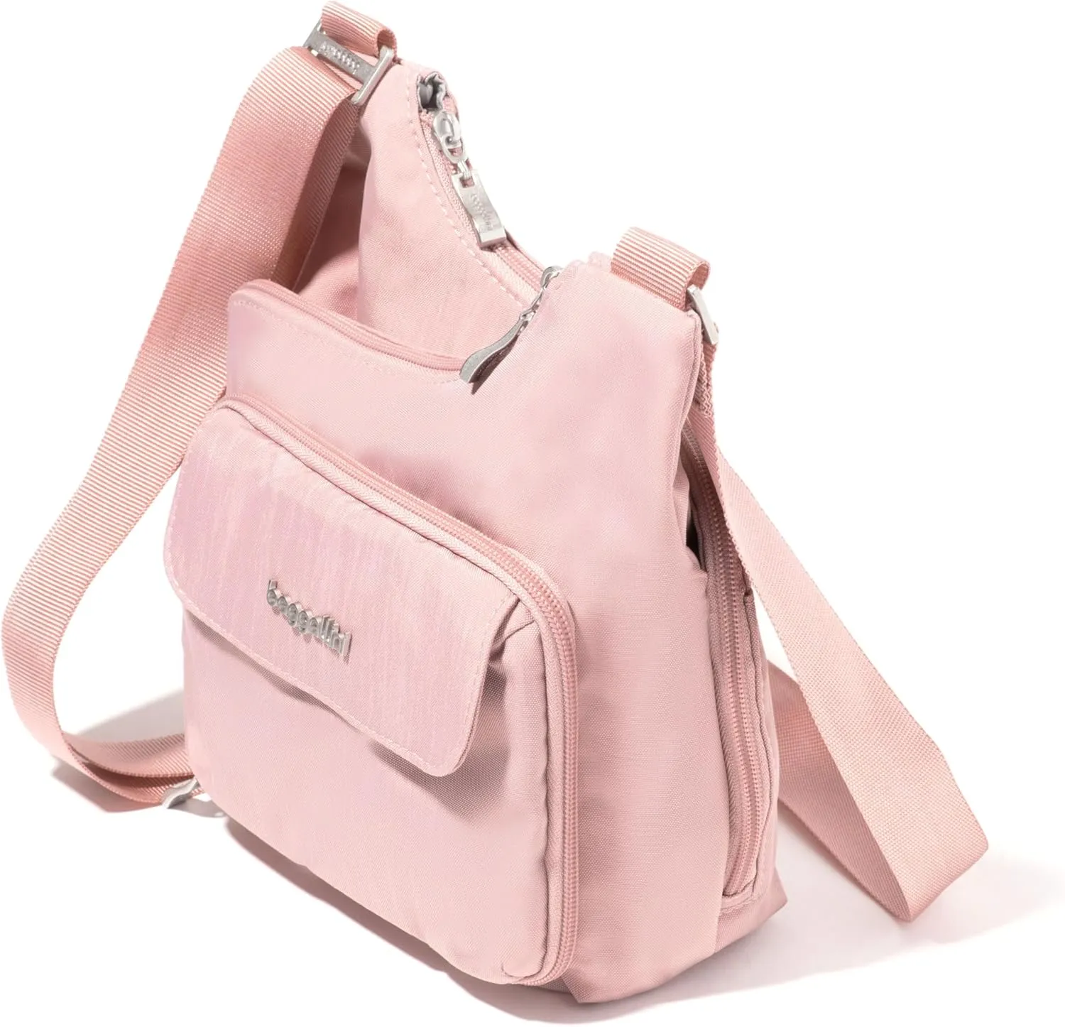 Baggallini Criss Cross 10x11 Crossbody Women Lightweight Water-Resistant Nylon Travel Bag W/RFID & Quick Access Pockets