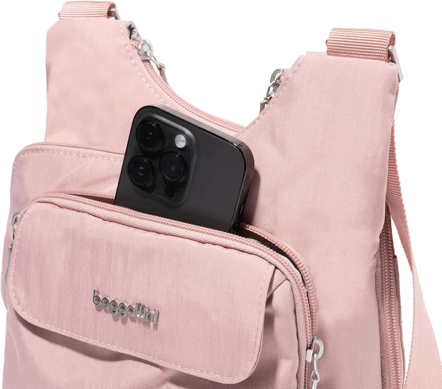 Baggallini Criss Cross 10x11 Crossbody Women Lightweight Water-Resistant Nylon Travel Bag W/RFID & Quick Access Pockets