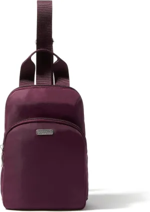 Baggallini Essential Small 12x7 Inch Sling Crossbody Bag with Convertible Adjustable Shoulder Strap