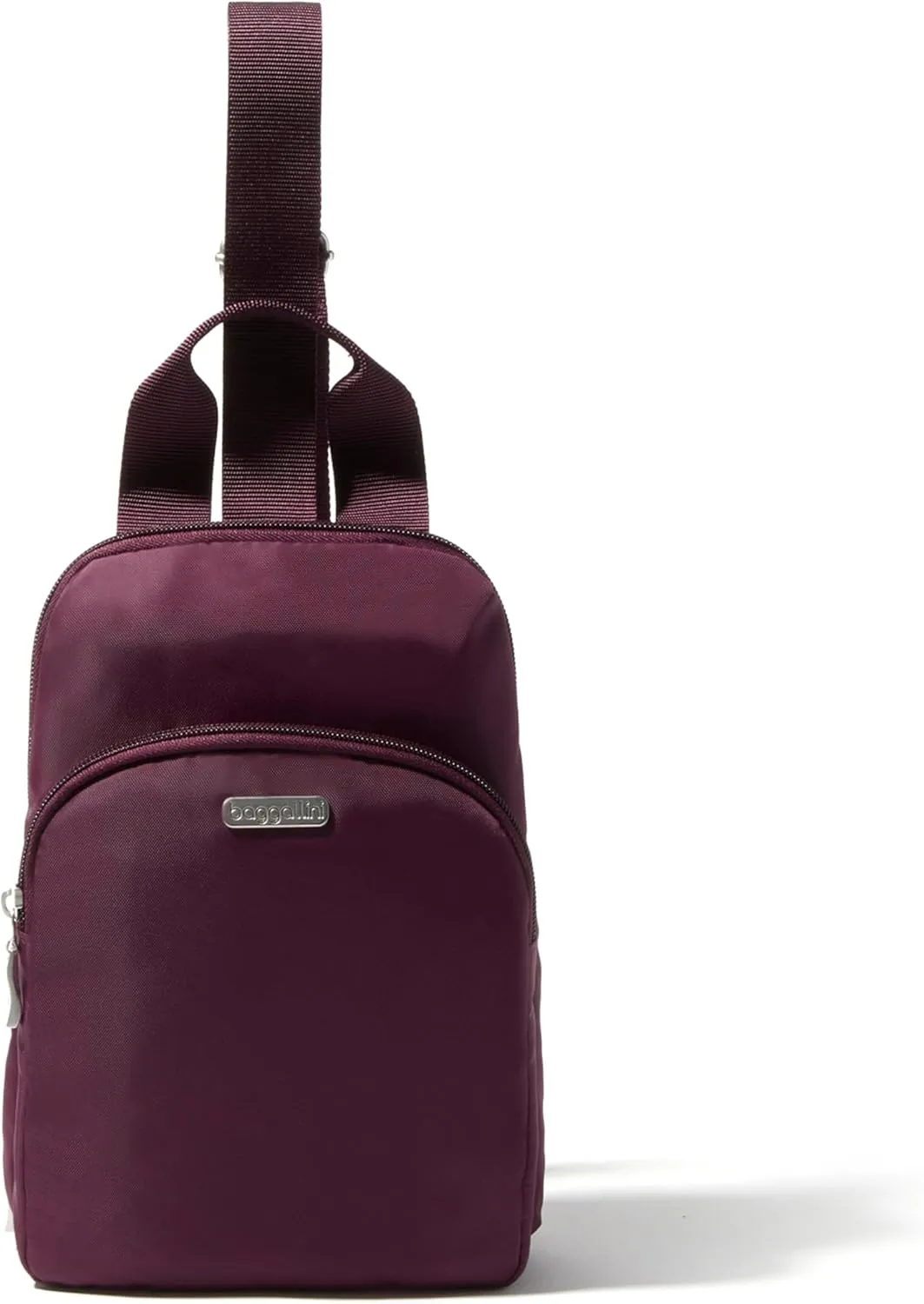 Baggallini Essential Small 12x7 Inch Sling Crossbody Bag with Convertible Adjustable Shoulder Strap