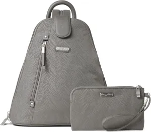 Baggallini Metro Backpack with RFID Phone Wristlet - 9x11 Convertible Sling Bag for Women with Adjustable Shoulder Straps