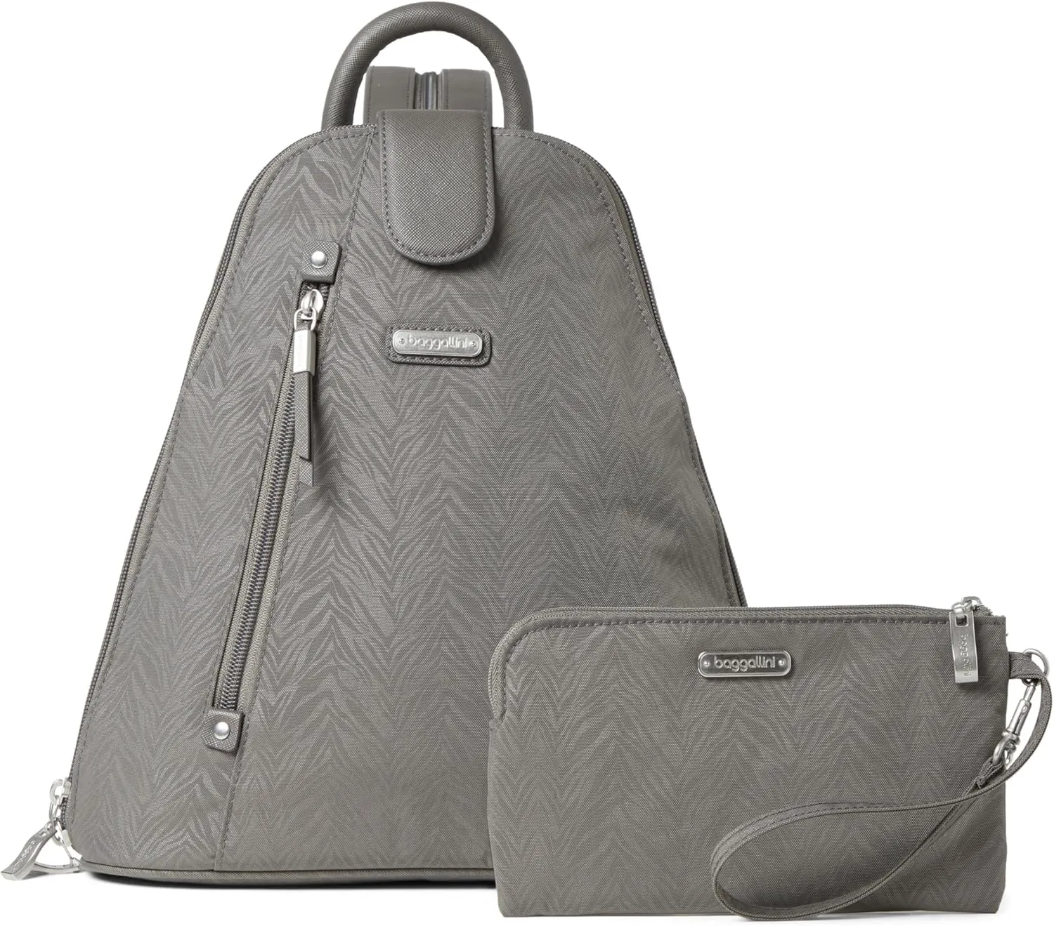 Baggallini Metro Backpack with RFID Phone Wristlet - 9x11 Convertible Sling Bag for Women with Adjustable Shoulder Straps