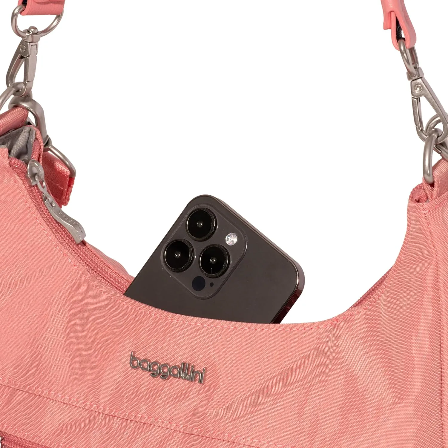 Baggallini Modern Pocket Half Moon 11"x10.5" Shoulder Women W/Replaceable Straps Converts to Crossbody Bag