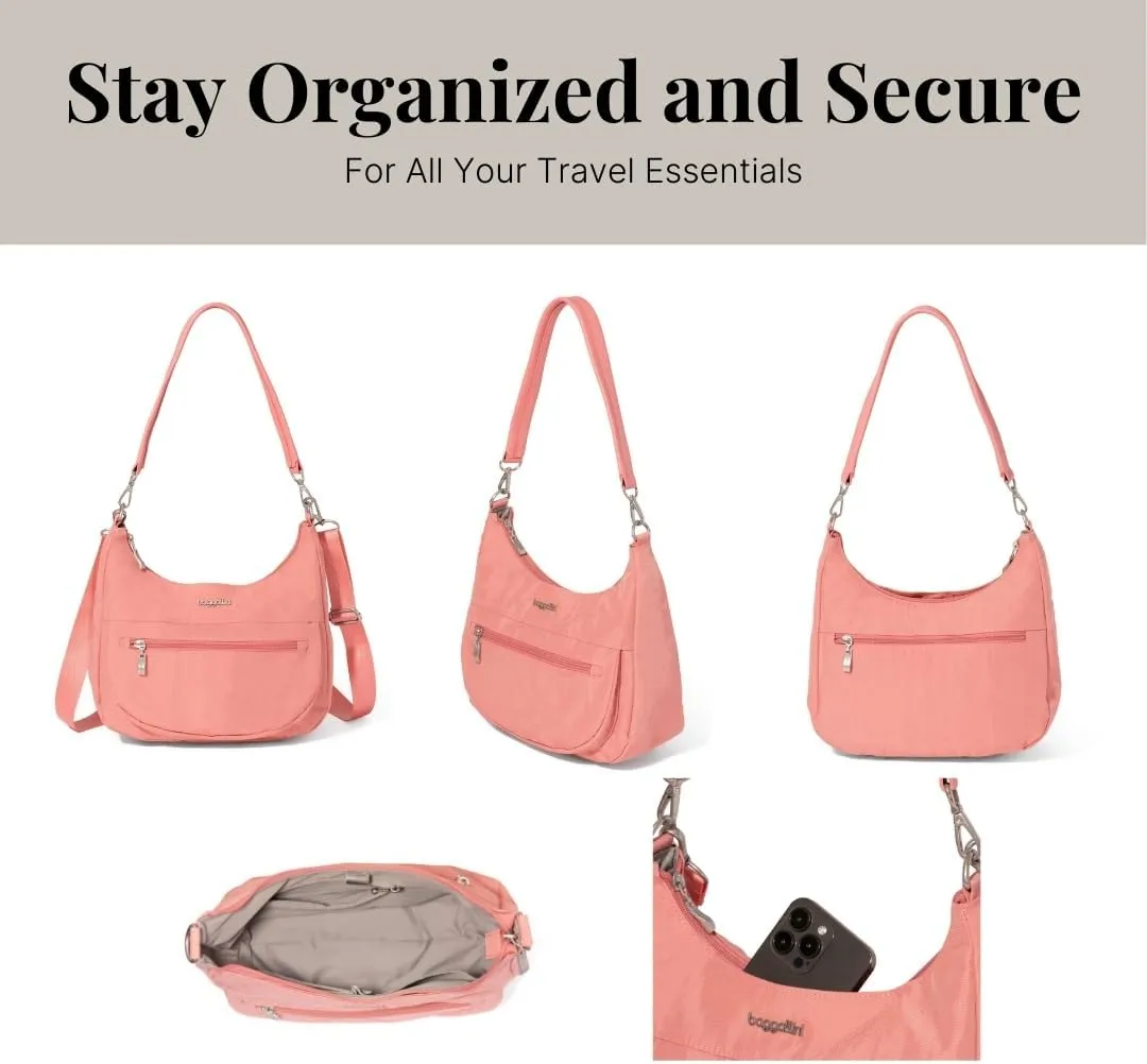 Baggallini Modern Pocket Half Moon 11"x10.5" Shoulder Women W/Replaceable Straps Converts to Crossbody Bag