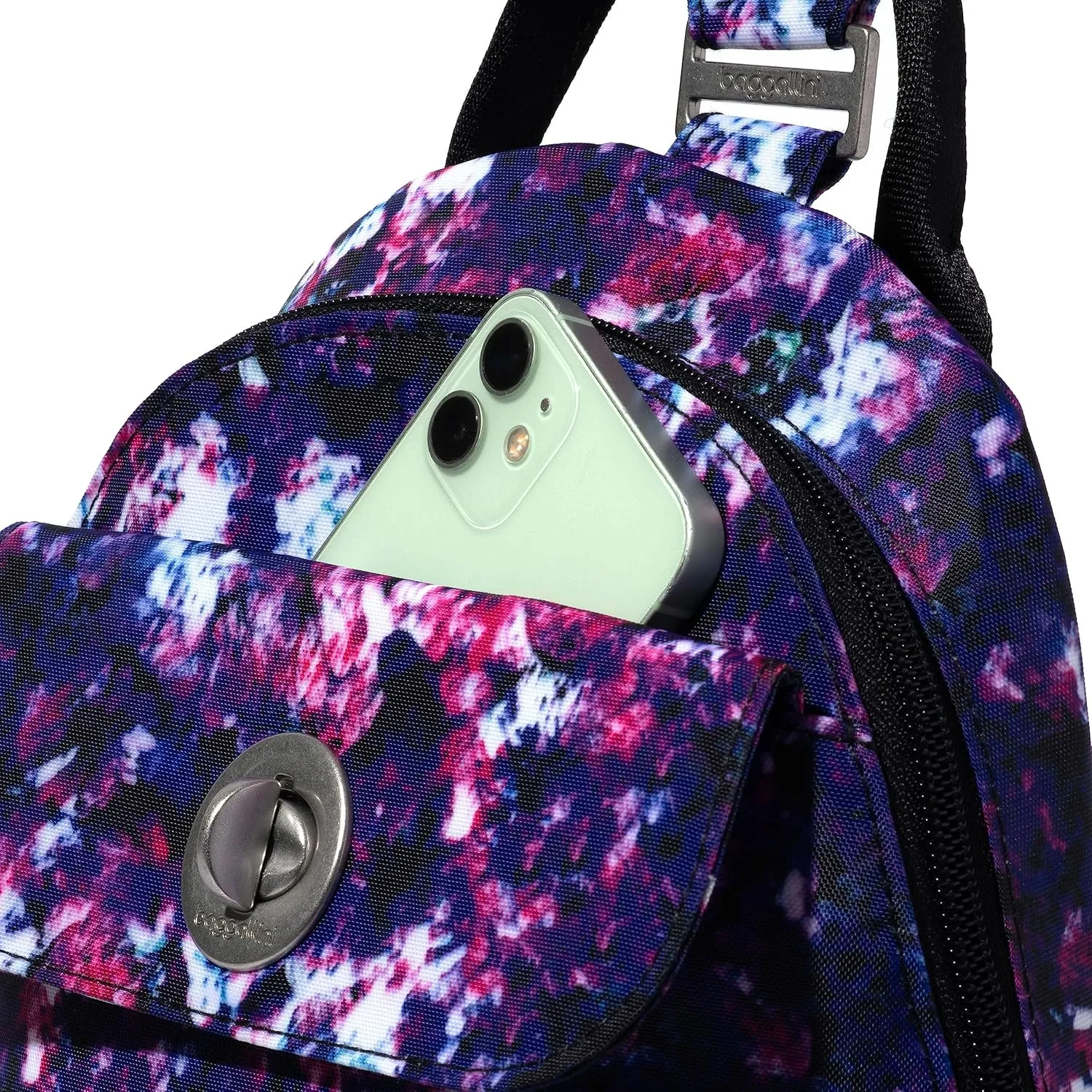 Baggallini Naples Convertible Small Daypack Sling Crossbody, Mulberry Opal
