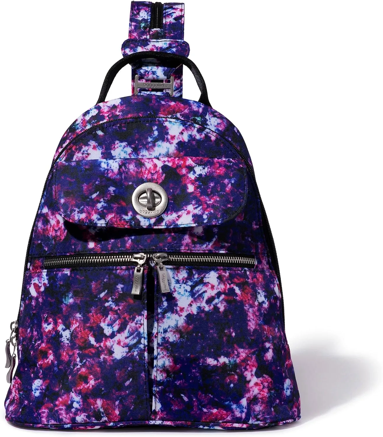 Baggallini Naples Convertible Small Daypack Sling Crossbody, Mulberry Opal