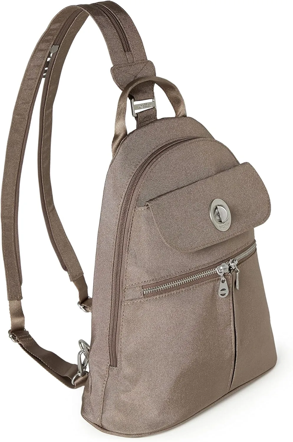 Baggallini Naples Convertible Small Daypack Sling Crossbody, Portobello Shimmer